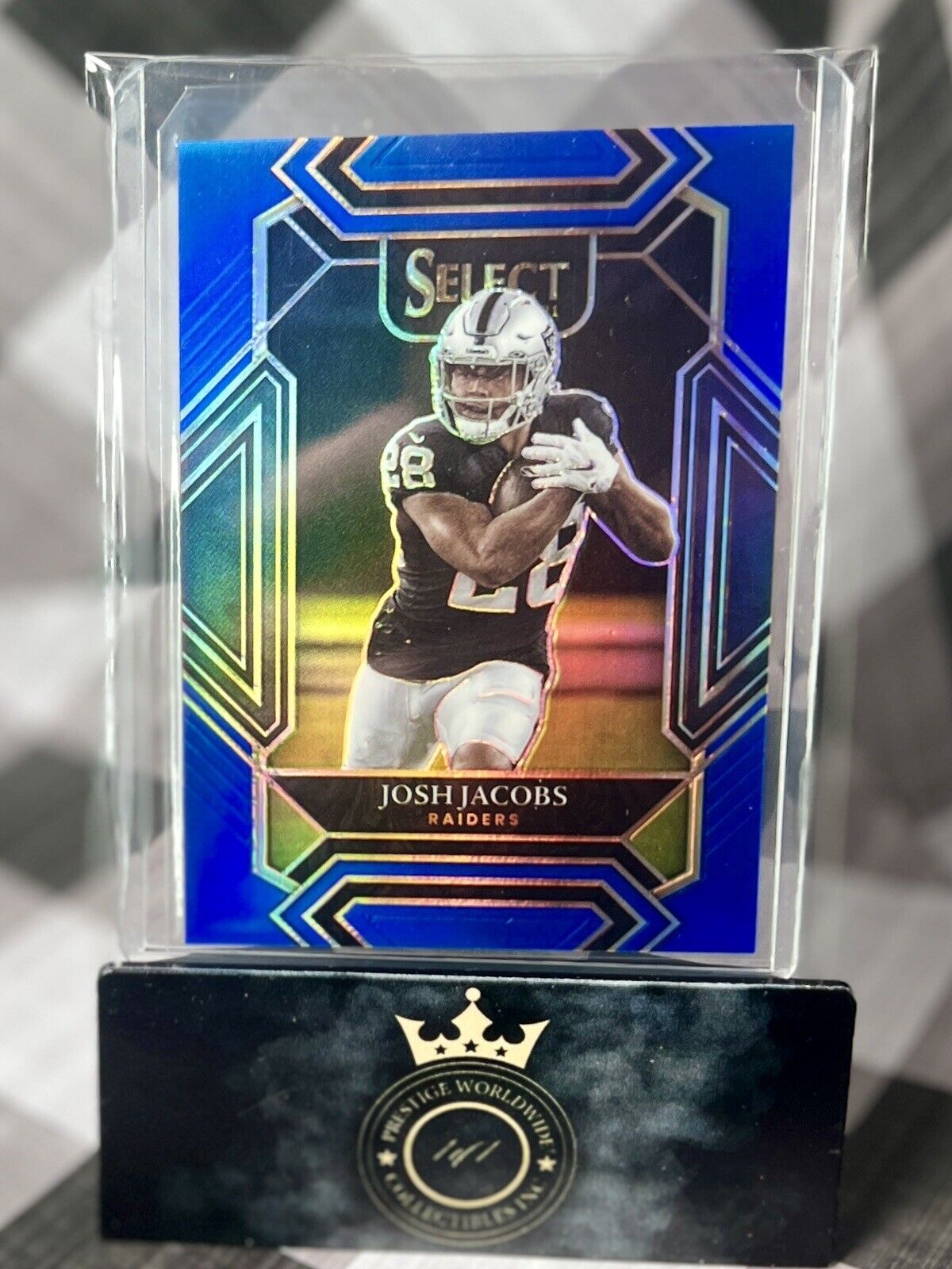 Josh Jacobs 2022 Panini Select Club Level Blue Prizm /99 #221 LV Raiders SP