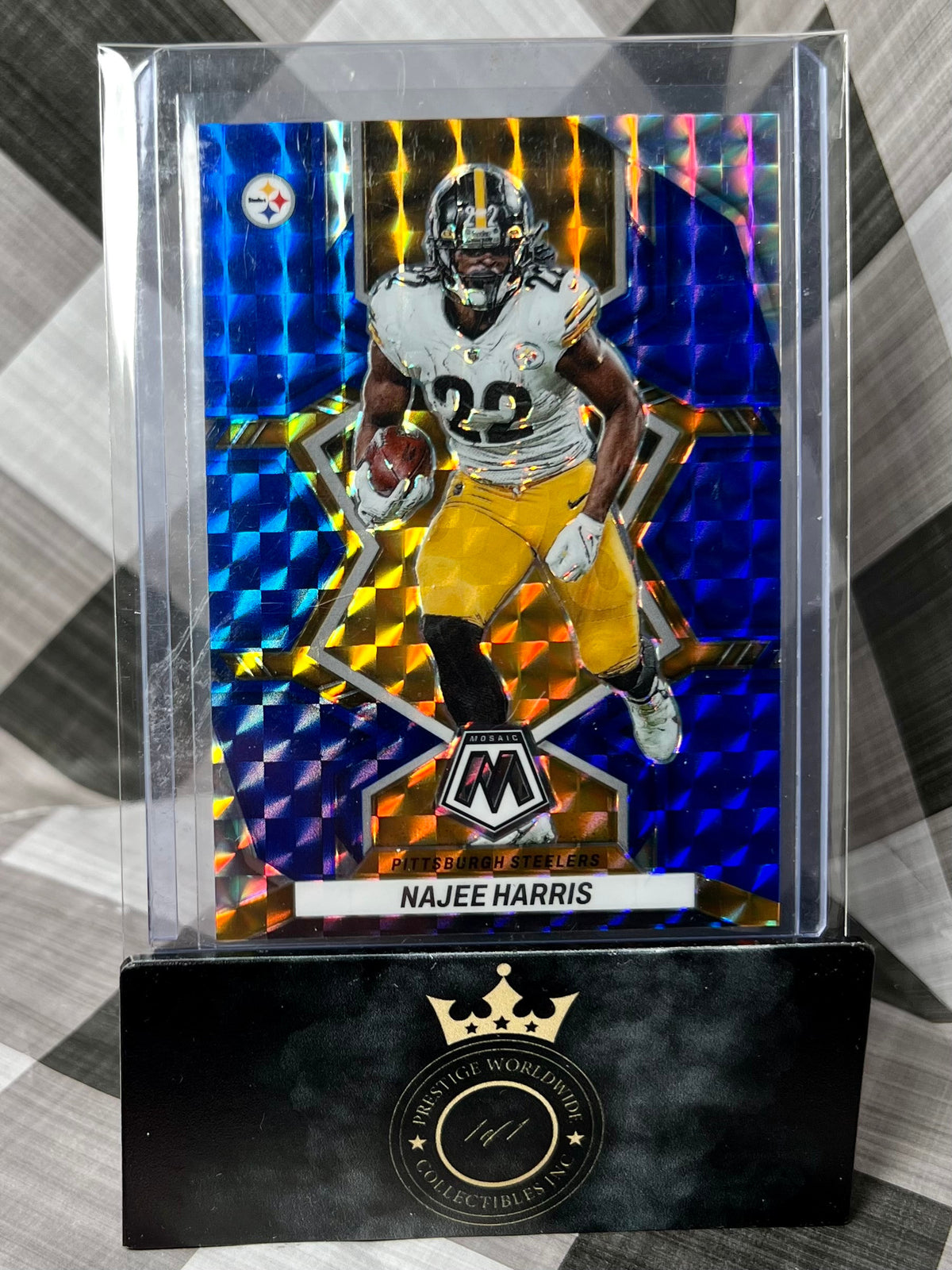 Najee Harris 2022 Mosaic Blue Mosaic Prizm /99 #163 Pittsburgh Steelers SP