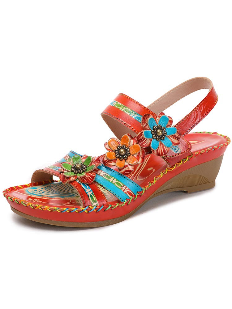 Zaria Flowers Embossing Sandals