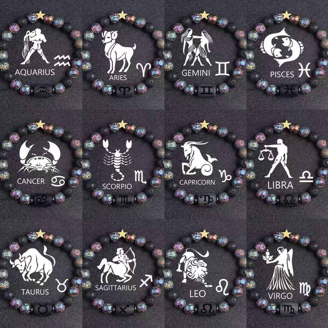 European and American Zodiac Twelve Constellation Bracelet - Beaded Design