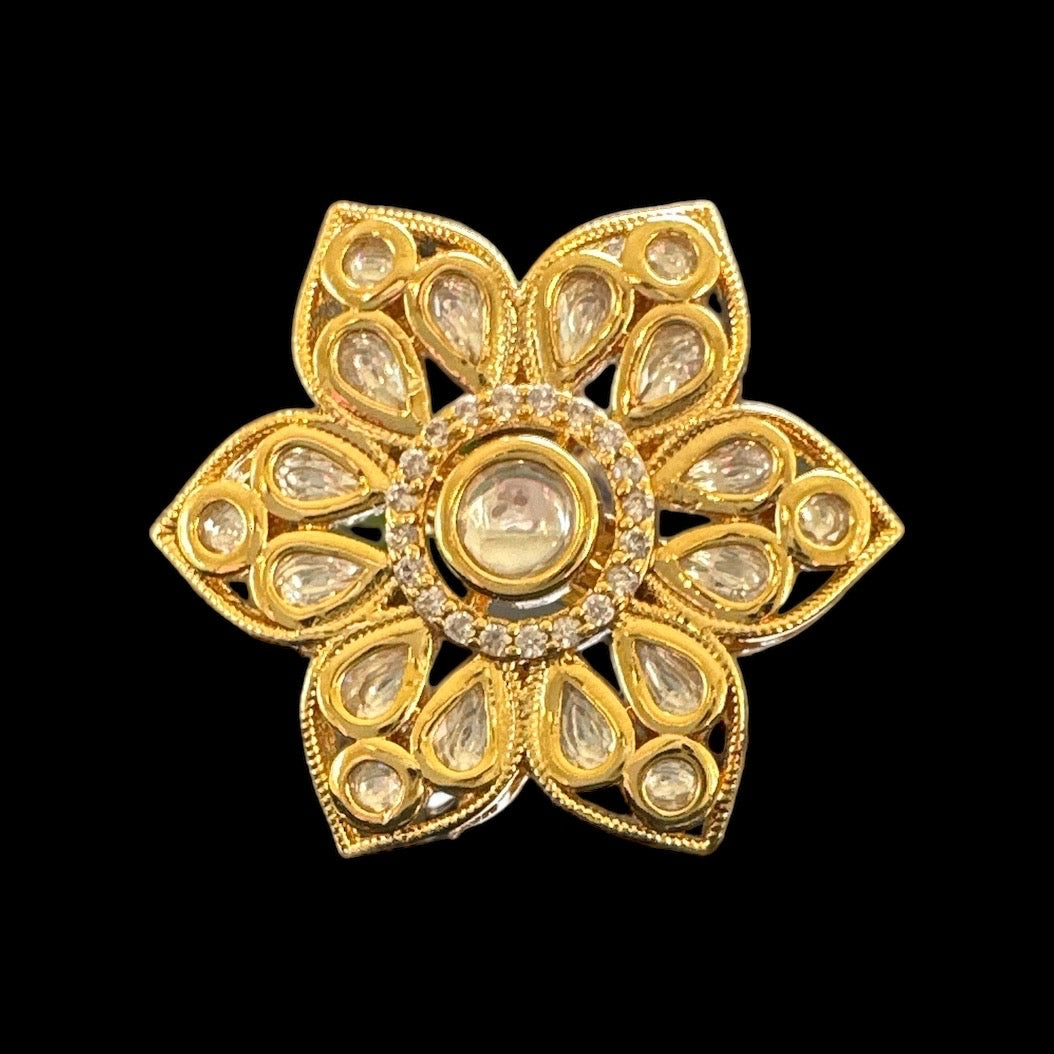 DJR91 Polki ring - clear ( READY TO SHIP)