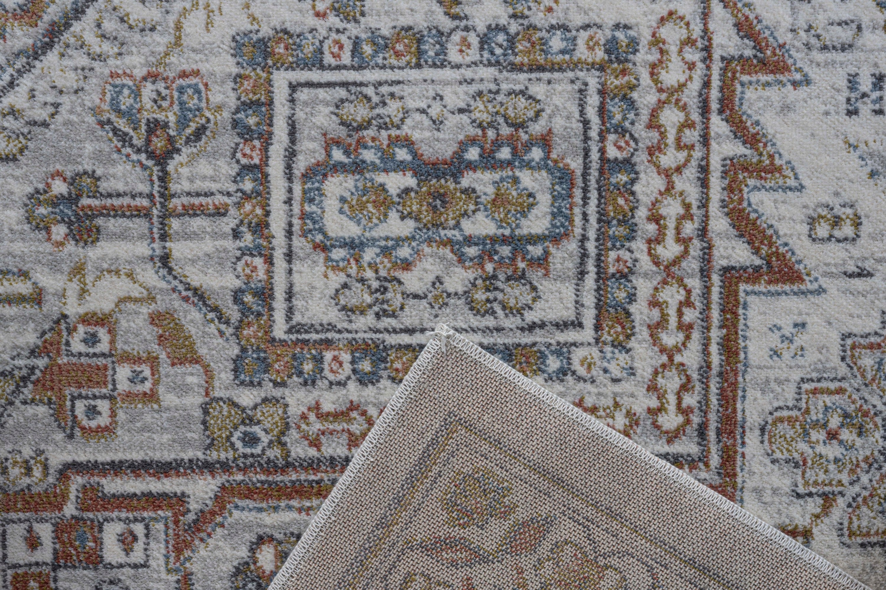 Eden Blue, Ivory and Beige Viscose Area Rug