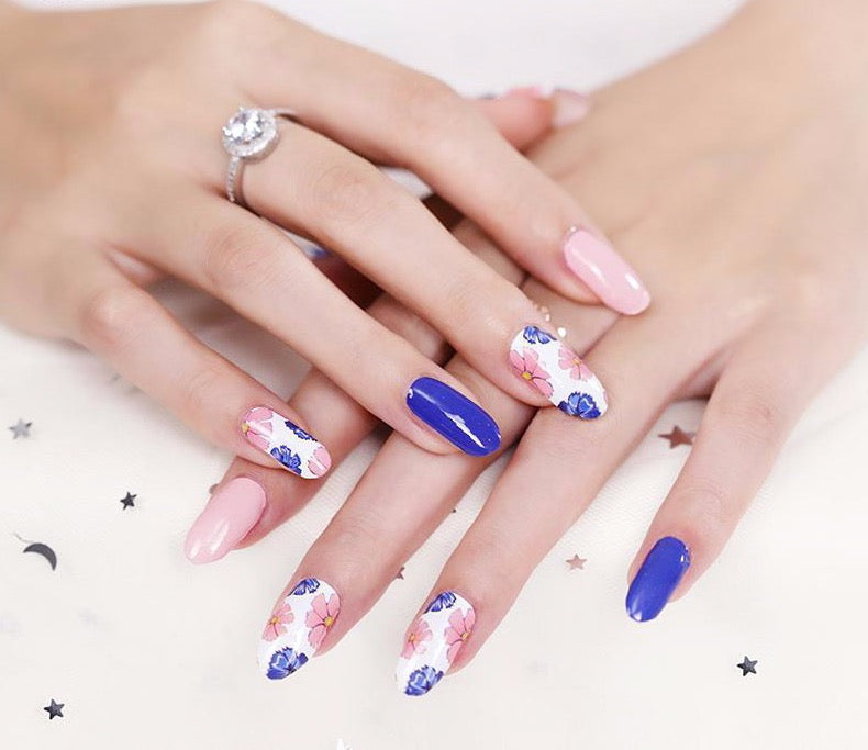 Pink &amp;amp; Navy Floral mix