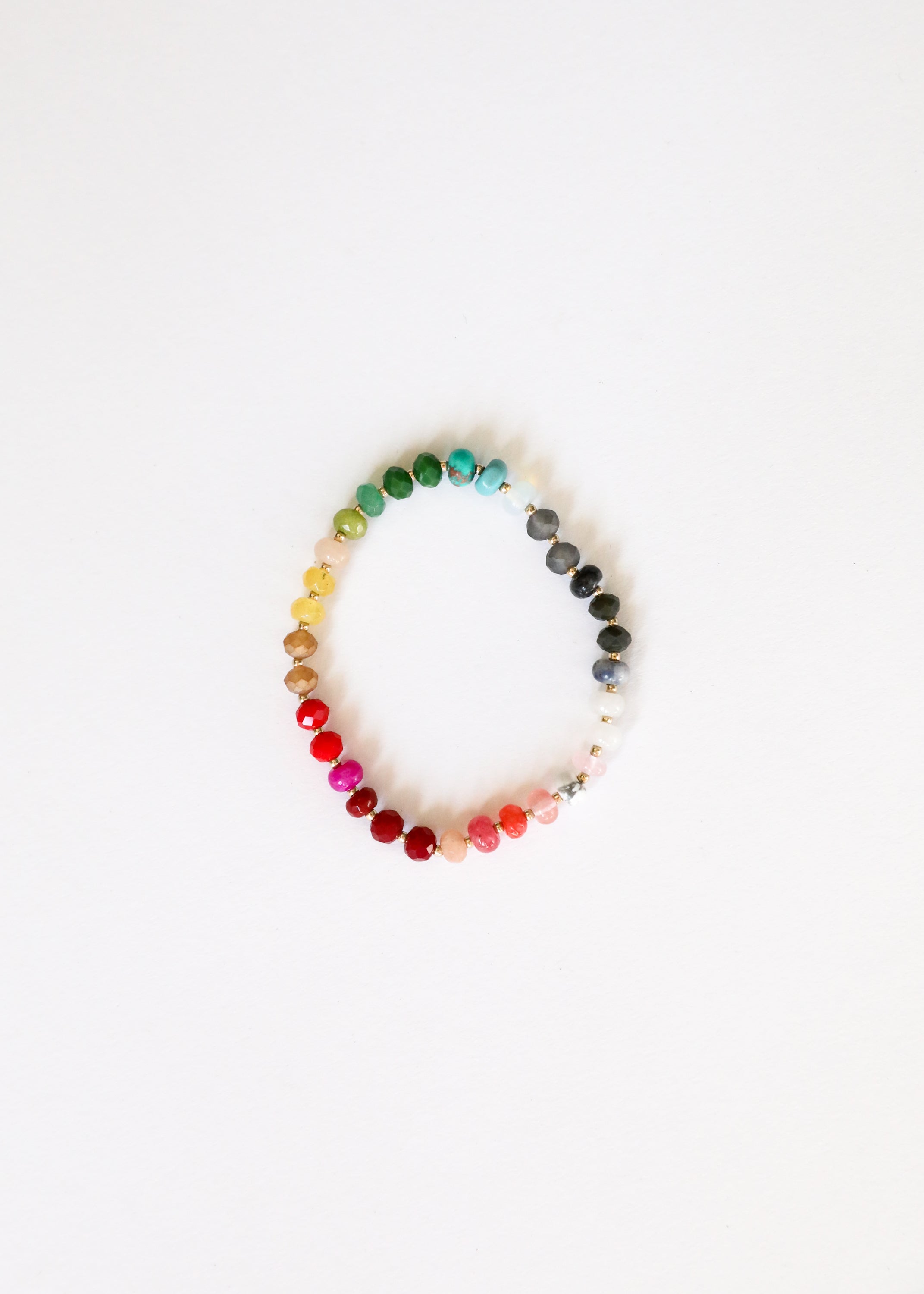 Natural Gemstone Bracelet + 14k Gold Filled Toggle : Paradise