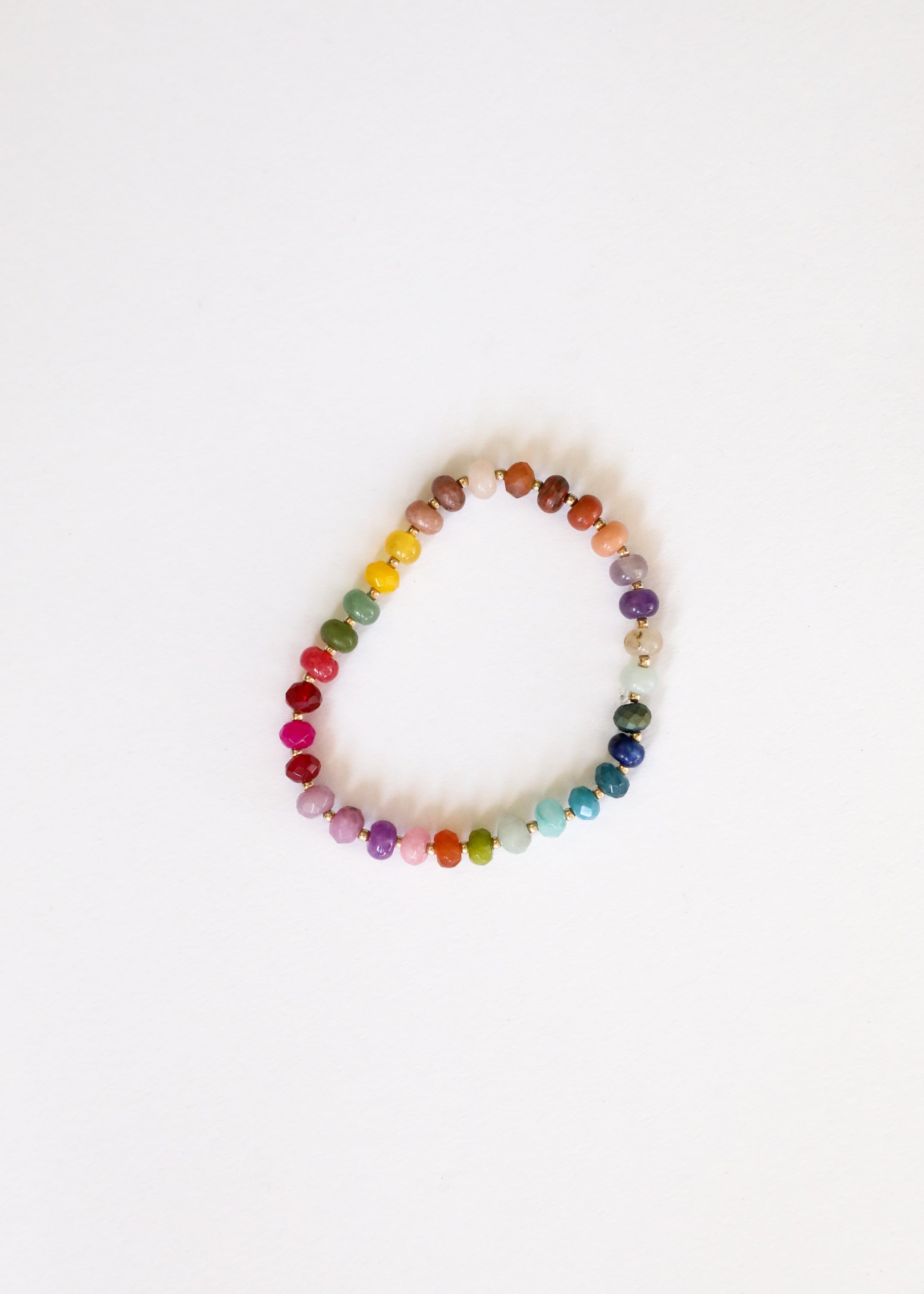 Natural Gemstone Bracelet + 14k Gold Filled Toggle : Gold Rush