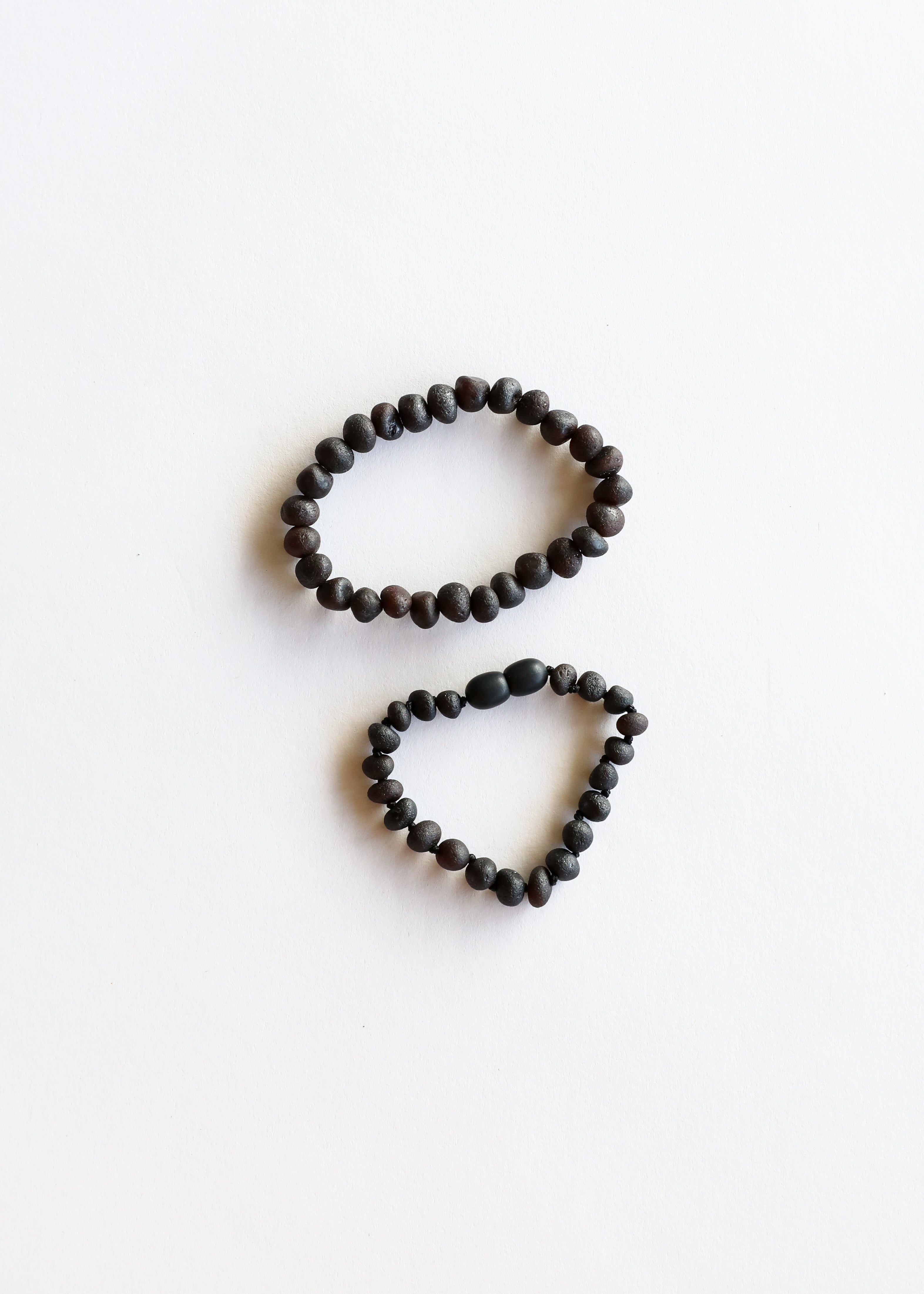 Raw Black Baltic Sea Amber || Bracelet Set