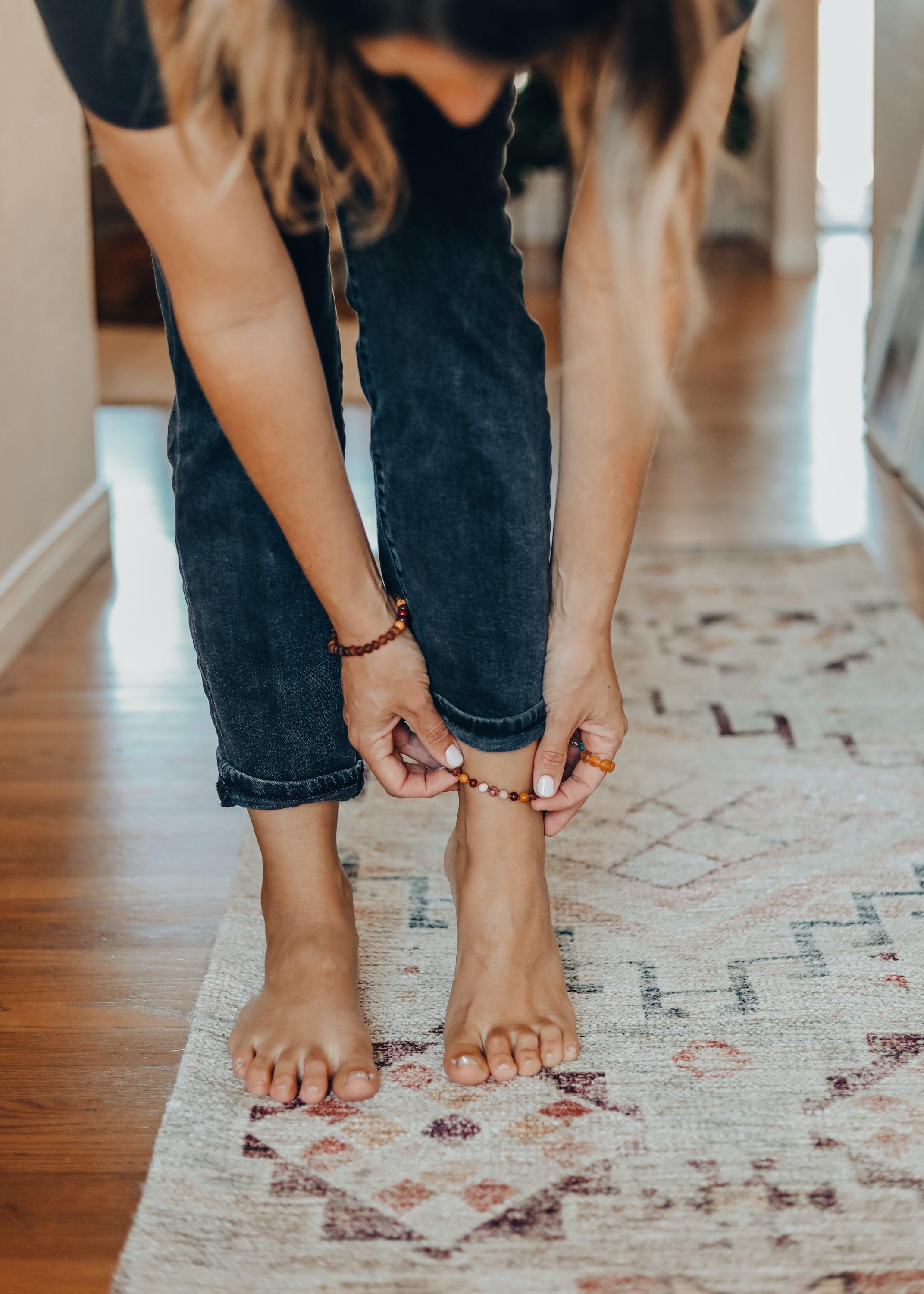 Raw Cognac Baltic Amber + Mookaite Jasper || Anklet or Bracelet