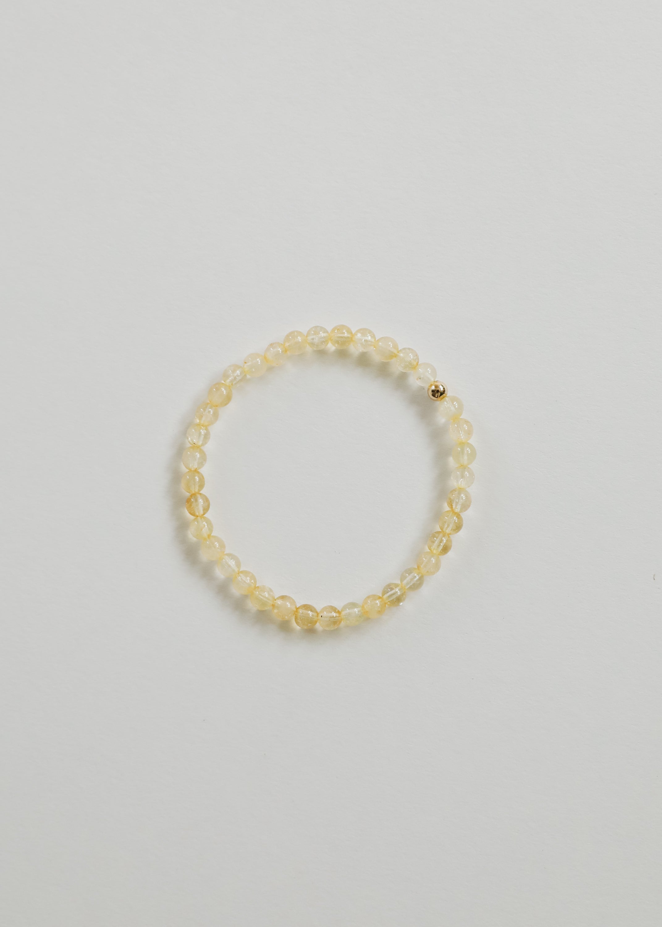 Dainty Citrine Gemstone + 14K Gold Filled || Beaded Stretch Bracelet