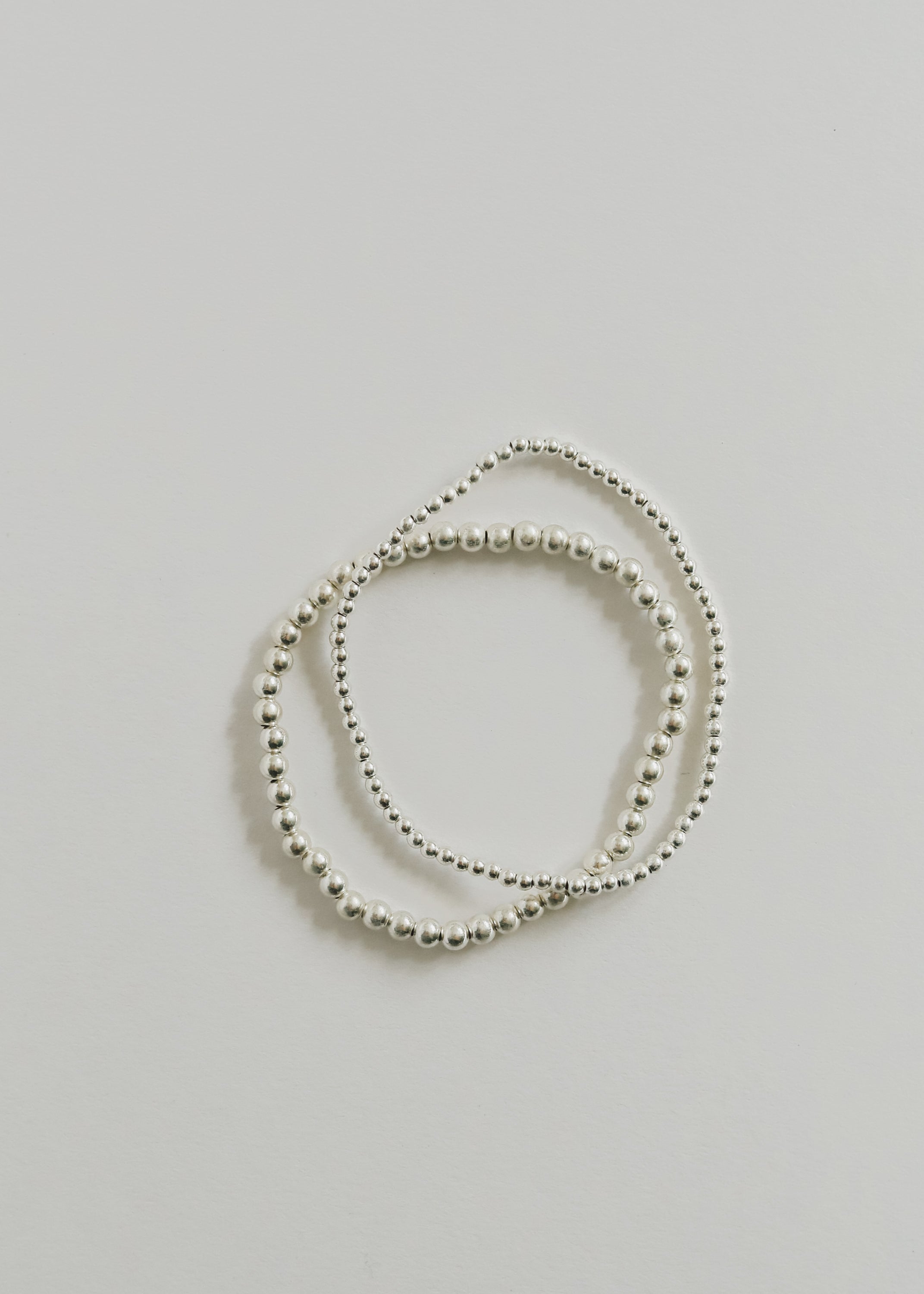 Sterling Silver || Beaded Stretch Anklet or Bracelet