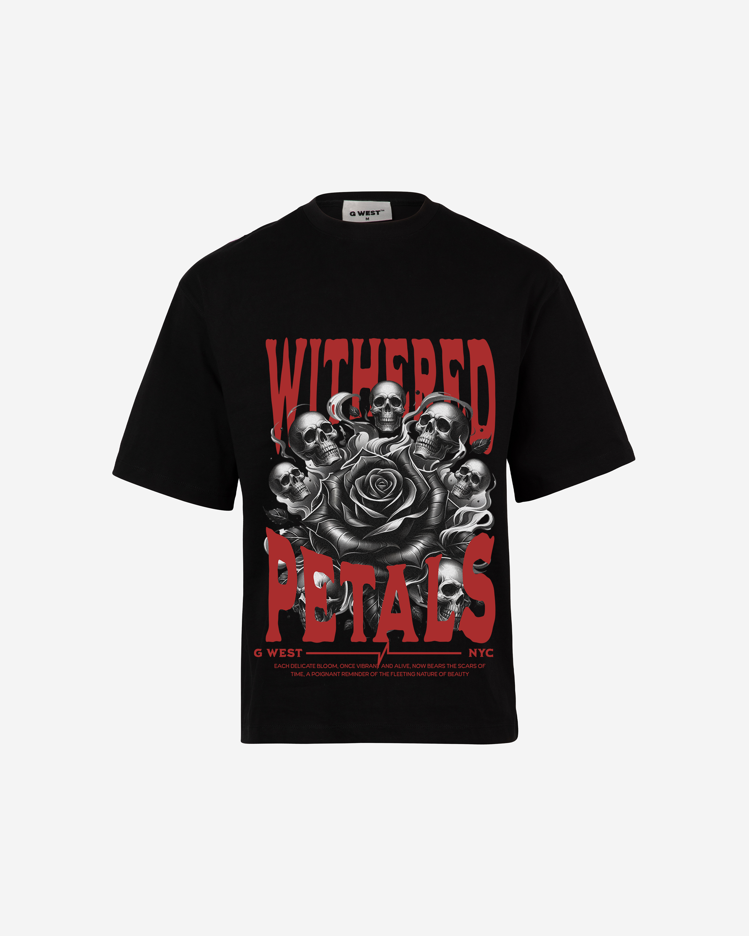 G-WEST WITHERED PETALS OVERSIZED TEE