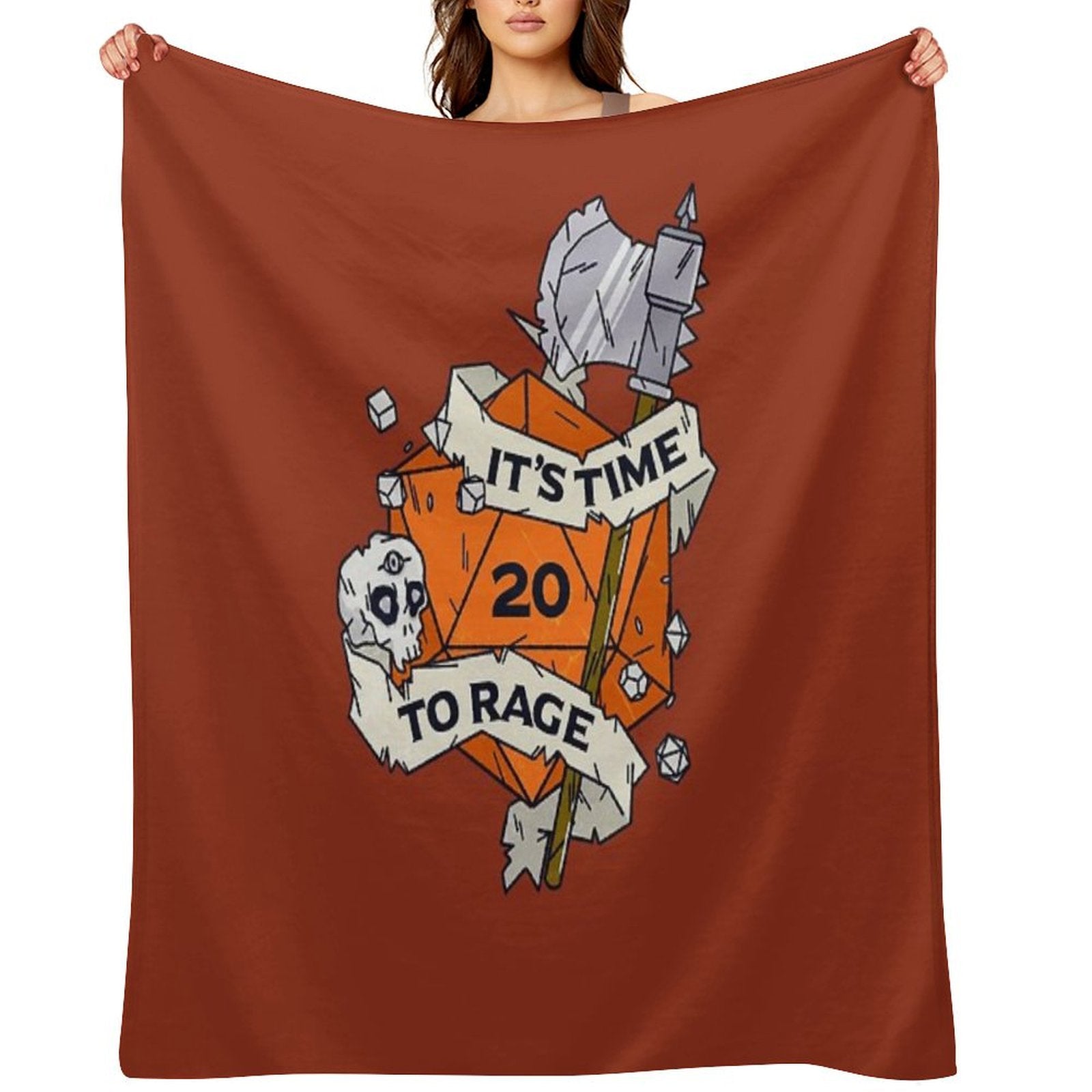 Tabletop RPG Barbarian - It&amp;#39;s Time To Rage Throw Blanket