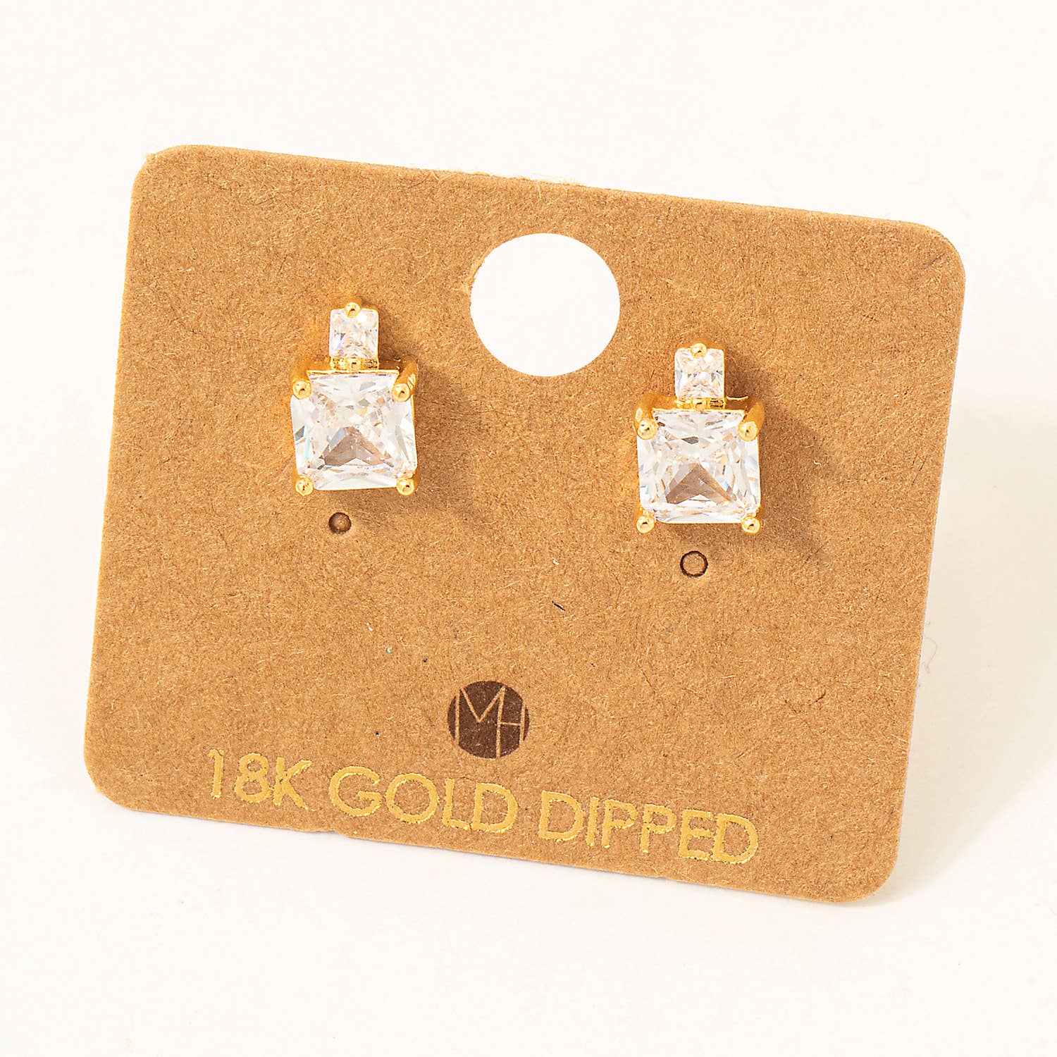 Sparkle &amp;amp; Shine 18K Gold Dipped Stud Earrings