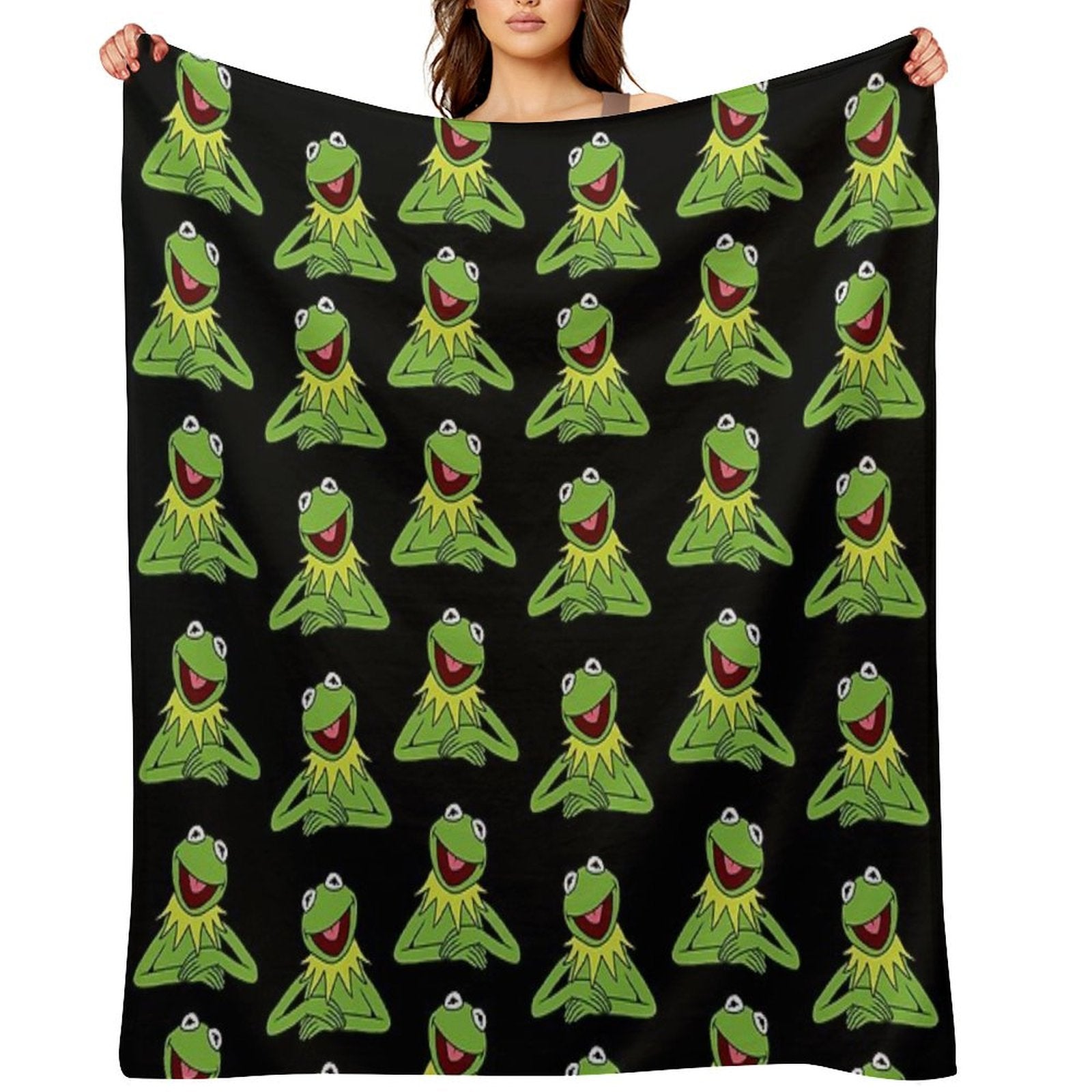 Kermit The Frog Pattern Throw Blanket