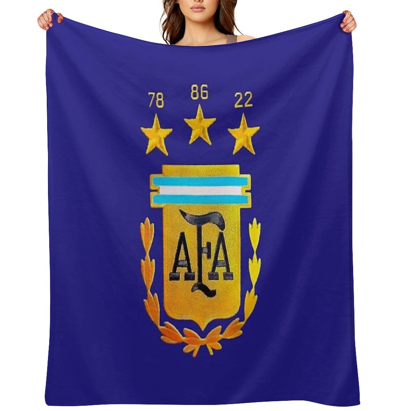 AFA ARGENTINA CHAMPION QATAR 2022 3 STARS Throw Blanket