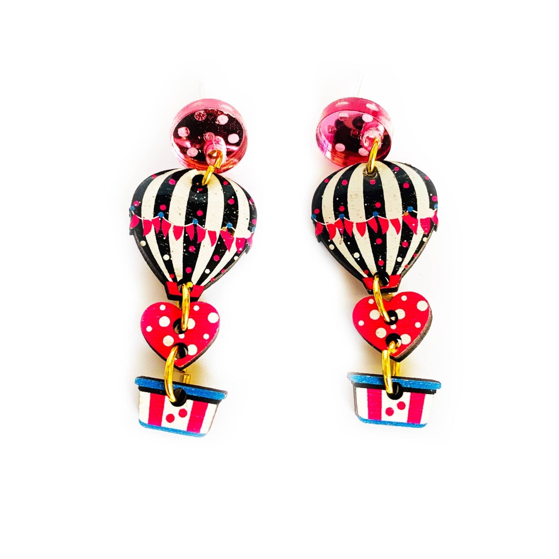 Heart Air Balloon Earrings by Rosie Rose Parker