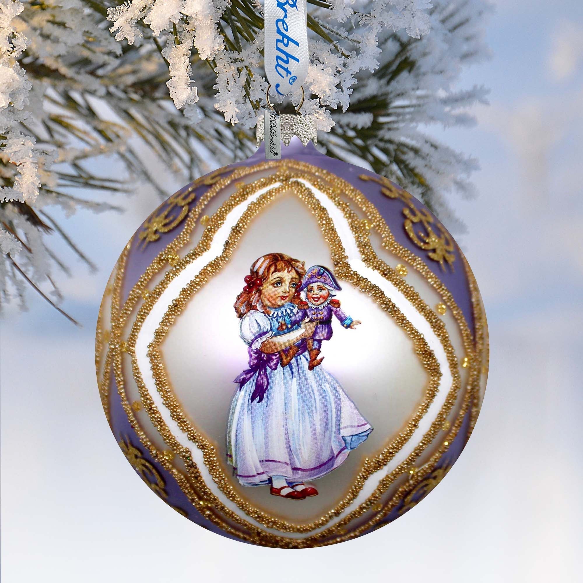Clara Ball Glass Ornament, Santa &amp;amp; Christmas Decor - 73741-2 by G. DeBrekht