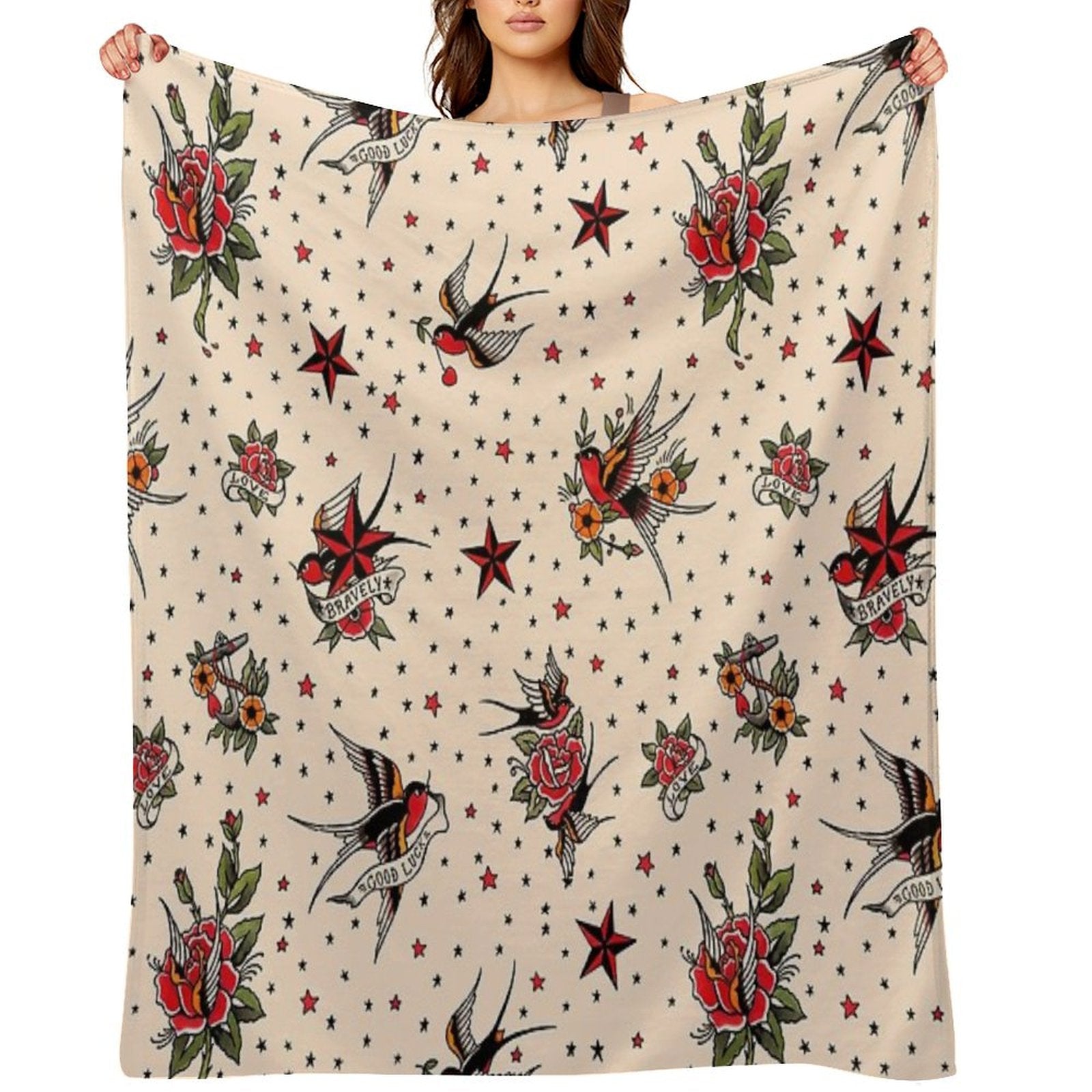 Tattoo Flash Throw Blanket