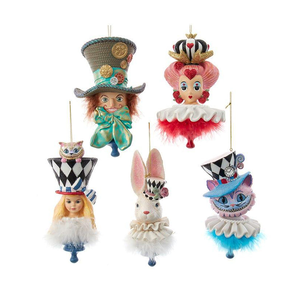6&amp;quot; Holly Hats™ Alice In Wonderland Hat Ornament Set, 5 Piece Set by Kurt Adler