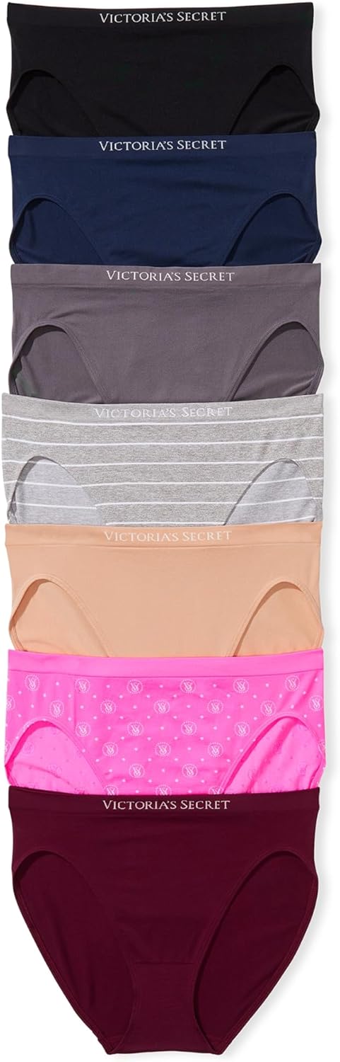 Victoria&amp;#39;s Secret Women&amp;#39;s Seamless Brief Underwear, Full Coverage Panties for Women, Multi Pack (XS-XXL)