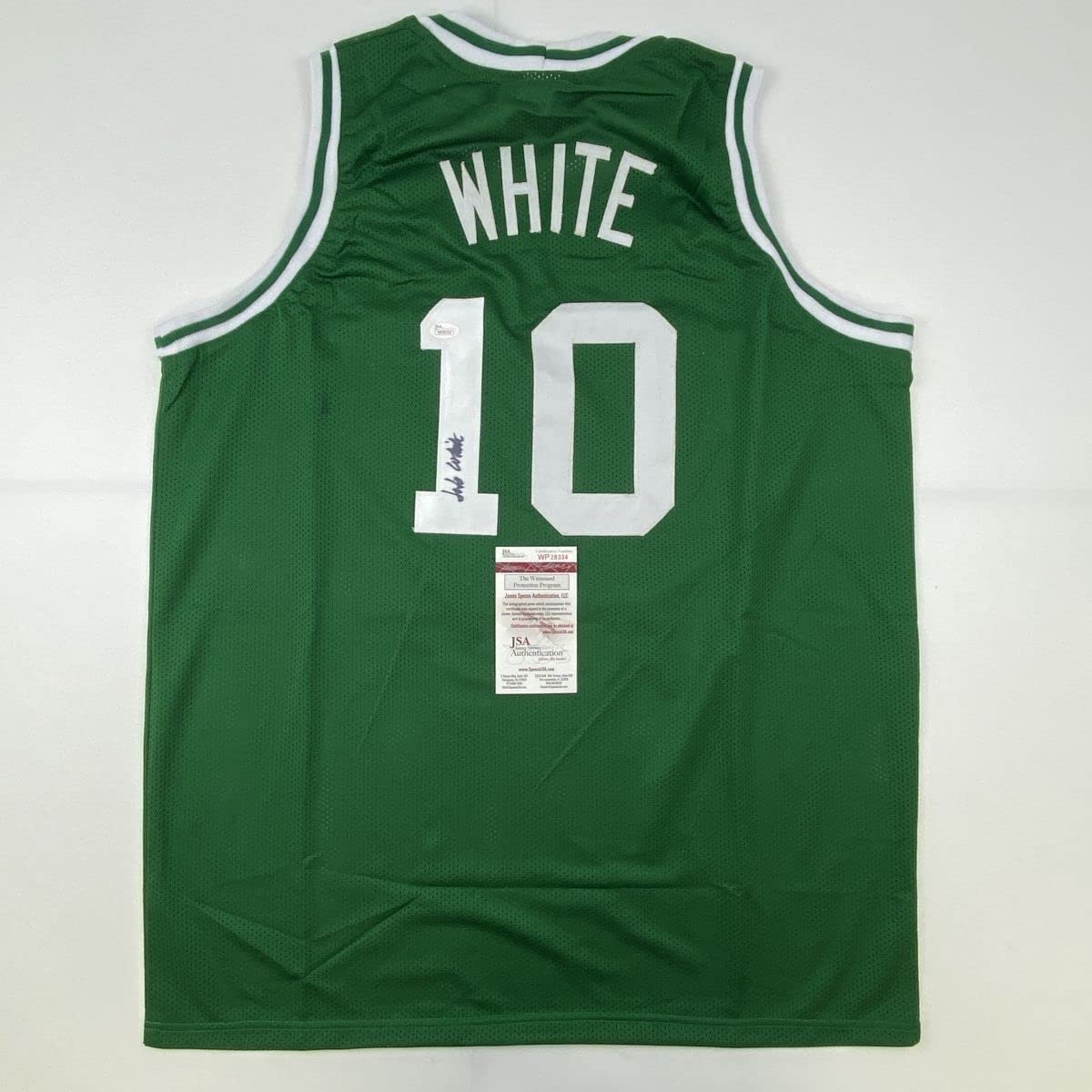 Autographed/Signed Jo Jo JoJo White Boston Green Basketball Jersey JSA COA