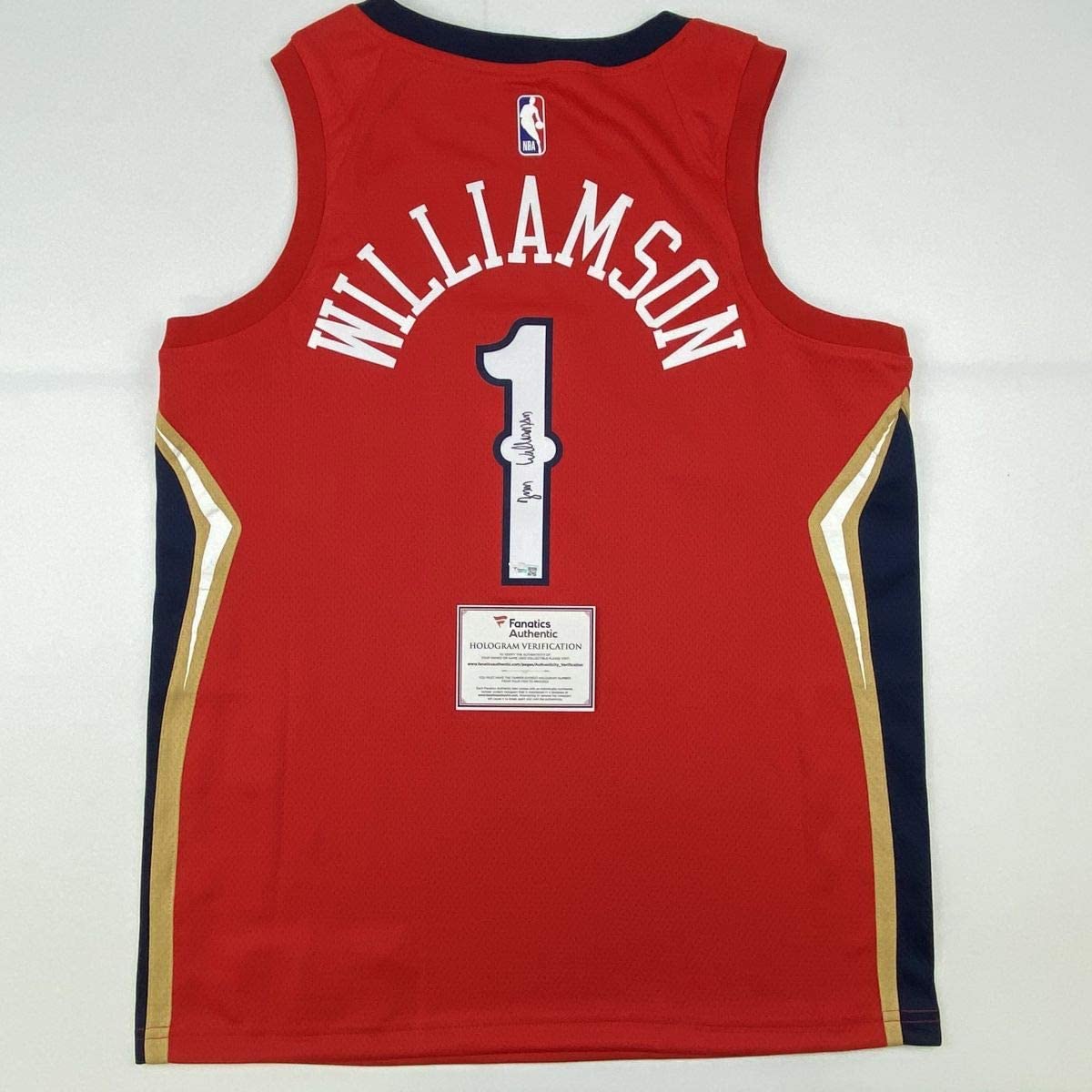 Autographed/Signed Zion Williamson New Orleans Pelicans Red Swingman Jordan Basketball Jersey Fanatics COA