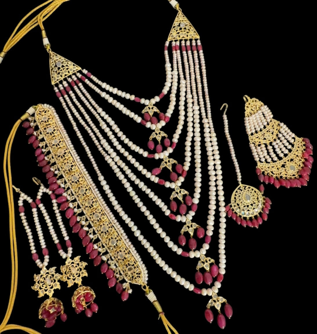 BR497 INSIA BRIDAL SET IN RUBY  ( READY TO SHIP  )