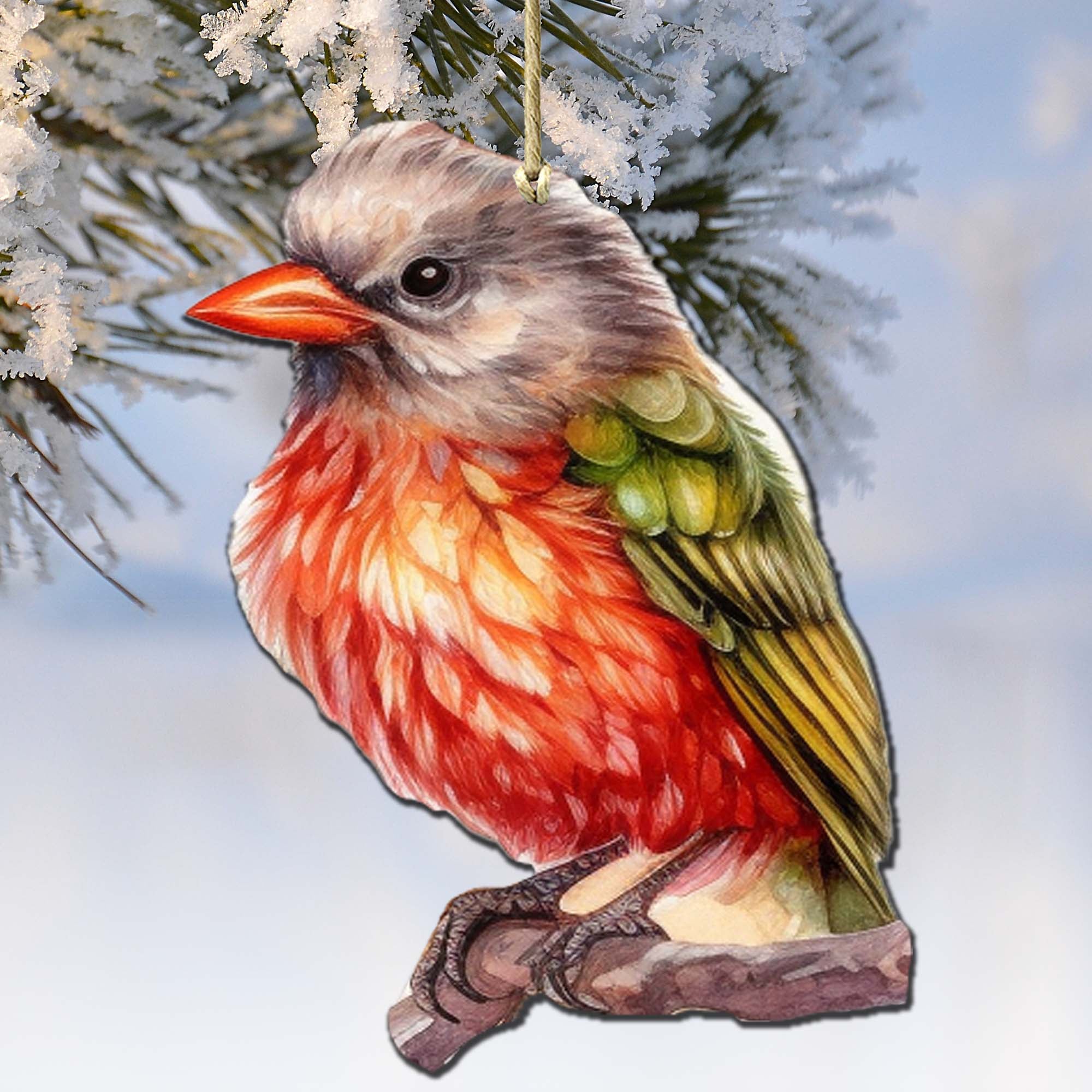 Enchanted Forest Bird Wooden Ornaments by G.Debrekht - Wildlife Holiday Decor - 8710005-3