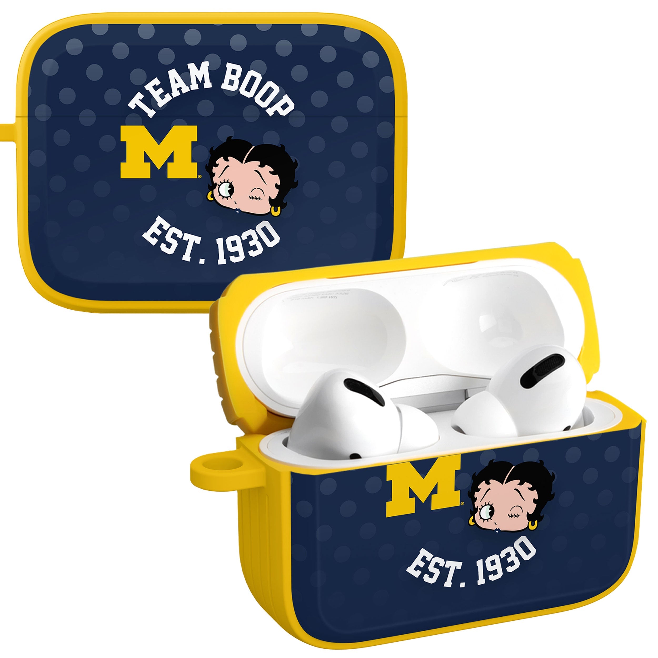 Michigan Wolverines X Betty Boop HDX Apple AirPods Pro 1 &amp;amp; 2 Case Cover
