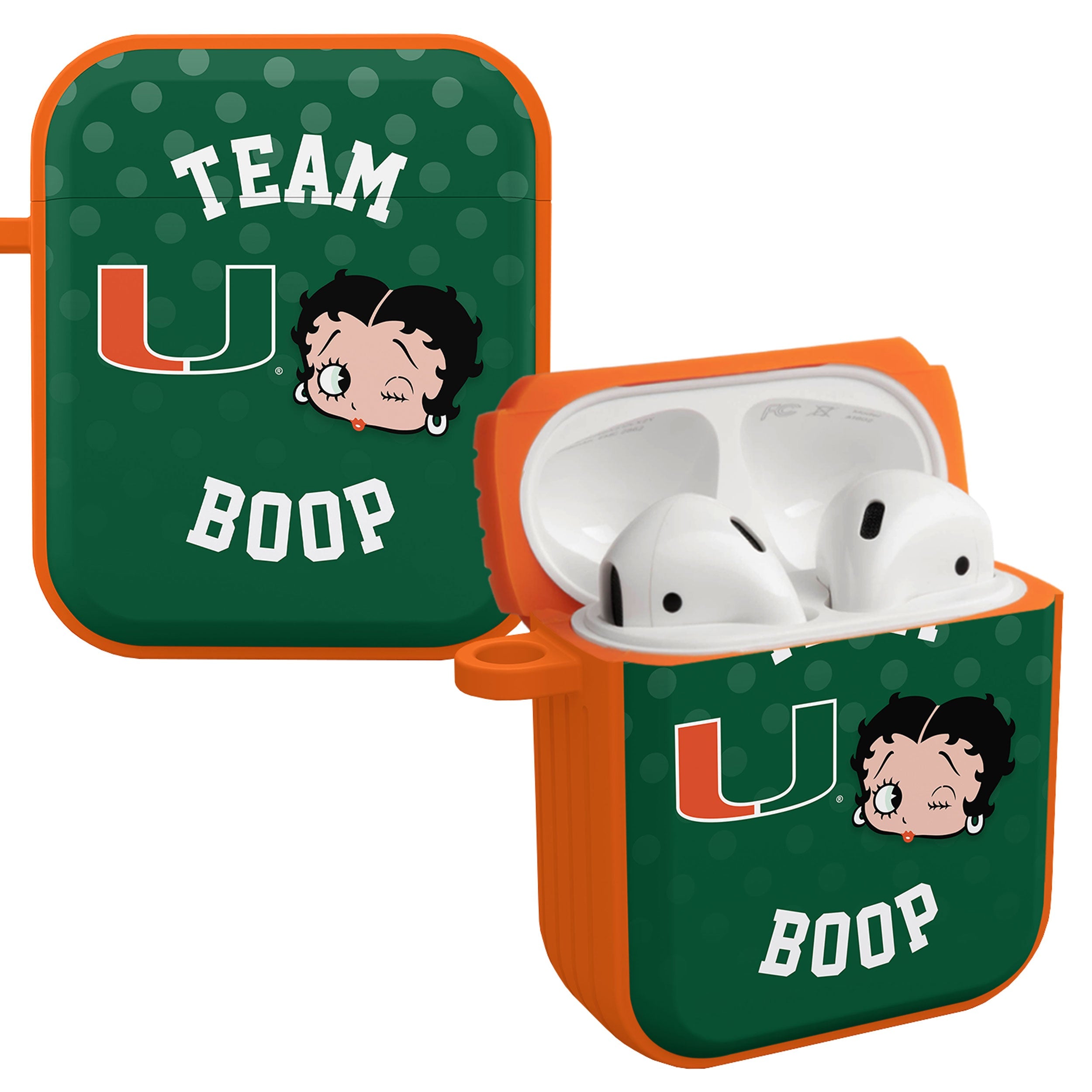 Miami Hurricanes X Betty Boop HDX Apple AirPods Gen 1 &amp;amp; 2 Case Cover