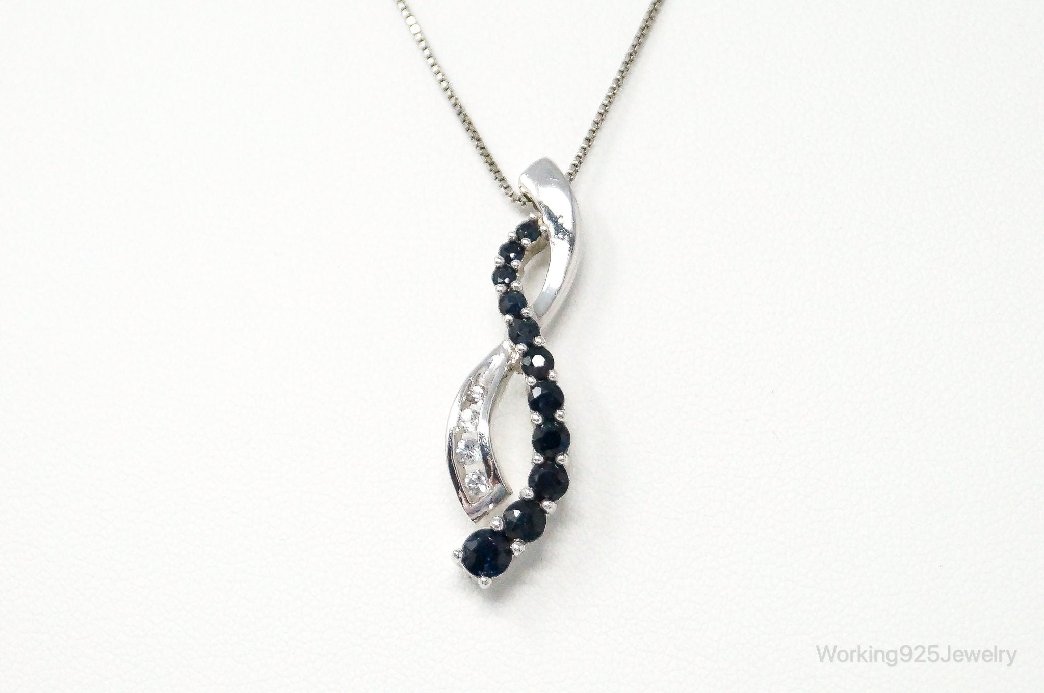 Designer Alwand Vahan Sapphire Cubic Zirconia Sterling Silver Necklace