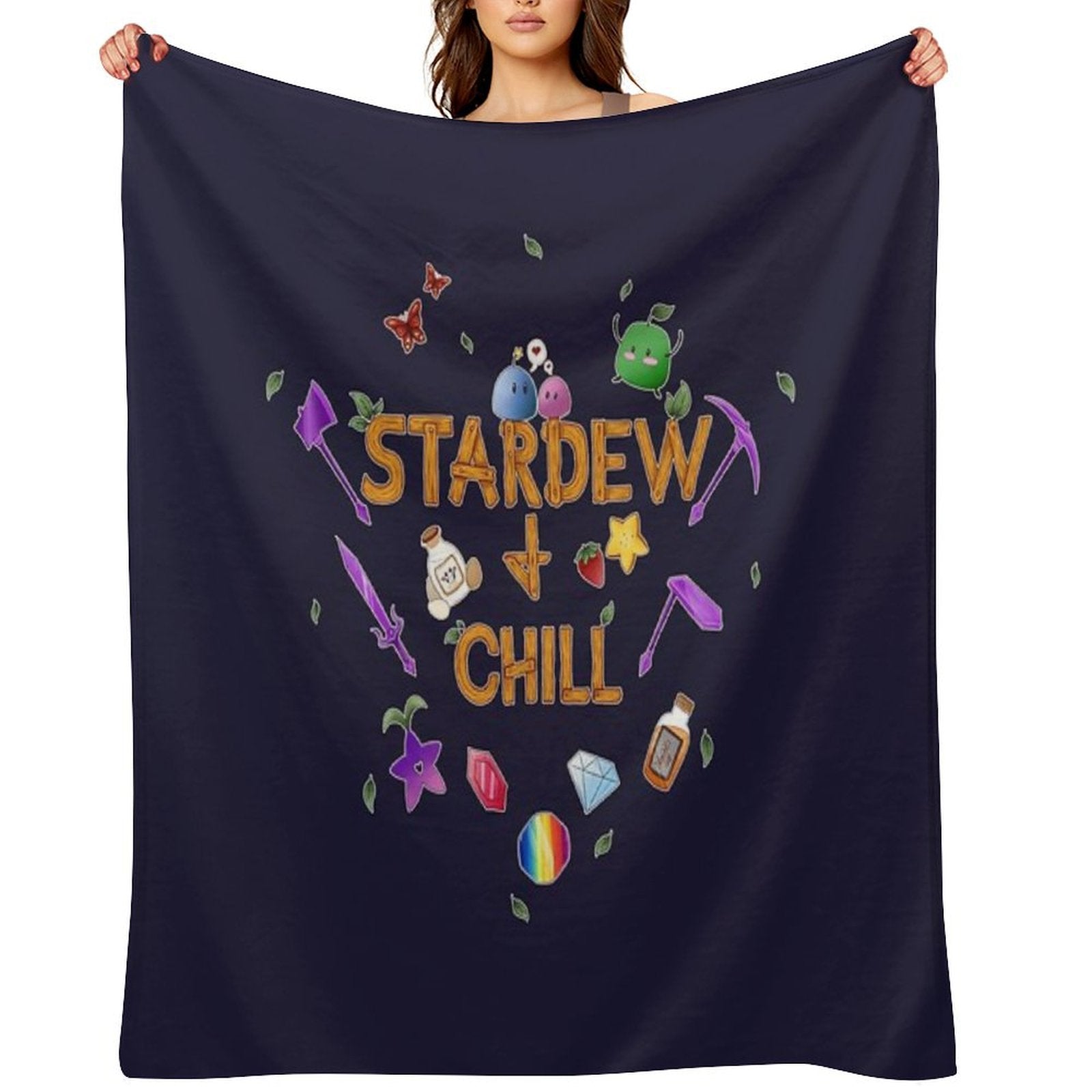 Stardew And Chill Throw Blanket