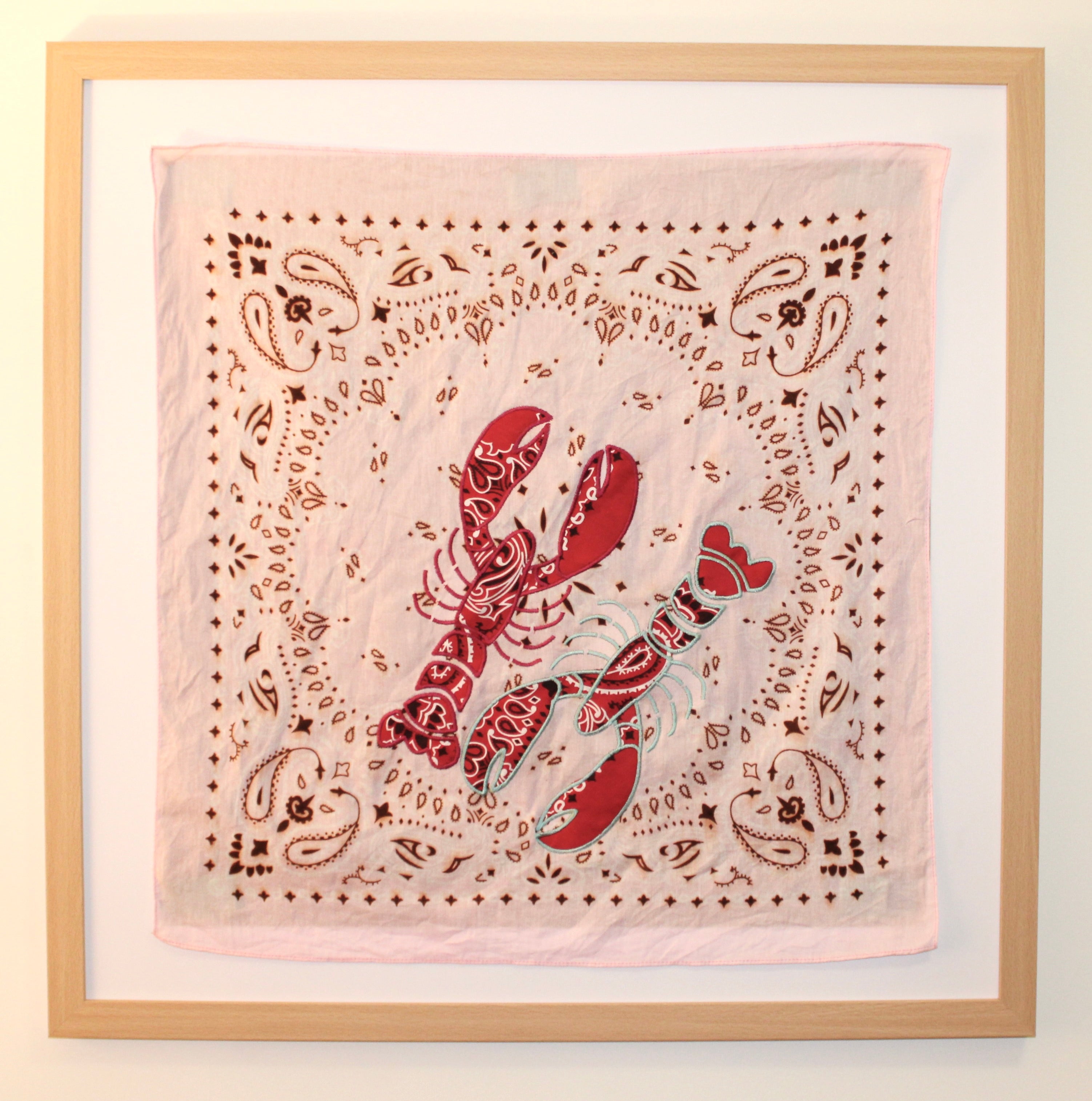 Twin Lobsters Bandana Embroidered Bandana