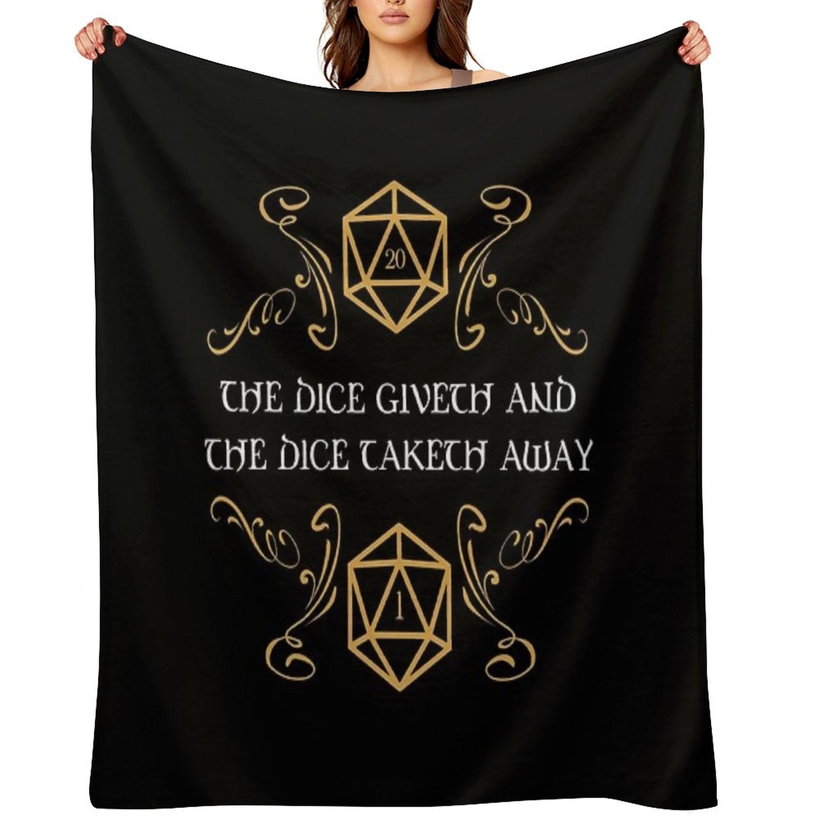 The Dice Giveth And Taketh Away Natural 20 And Critical Fail Throw Blanket