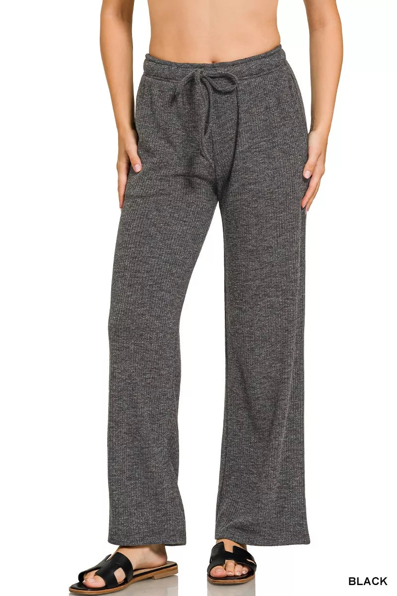 Zenana Ribbed Drawstring Lounge Pants