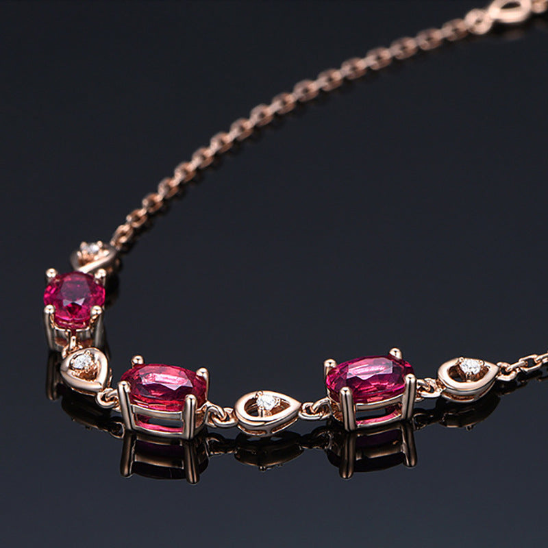 Style Loft Collection Simulated Red Tourmaline Bracelet