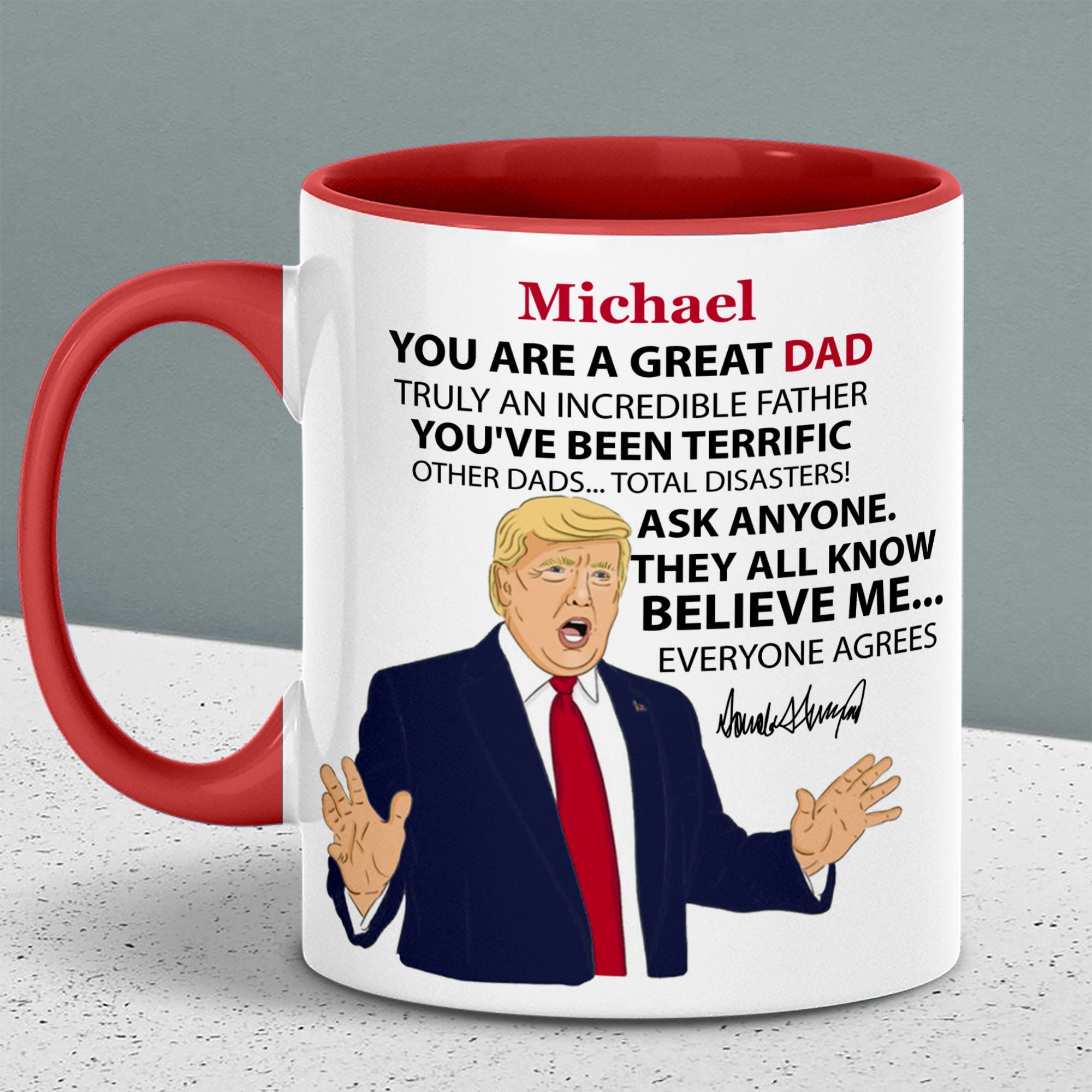 Personalized Title and Name You are Great Mug, Great Father&amp;#39;s Day Accent Mug C629 - GOP