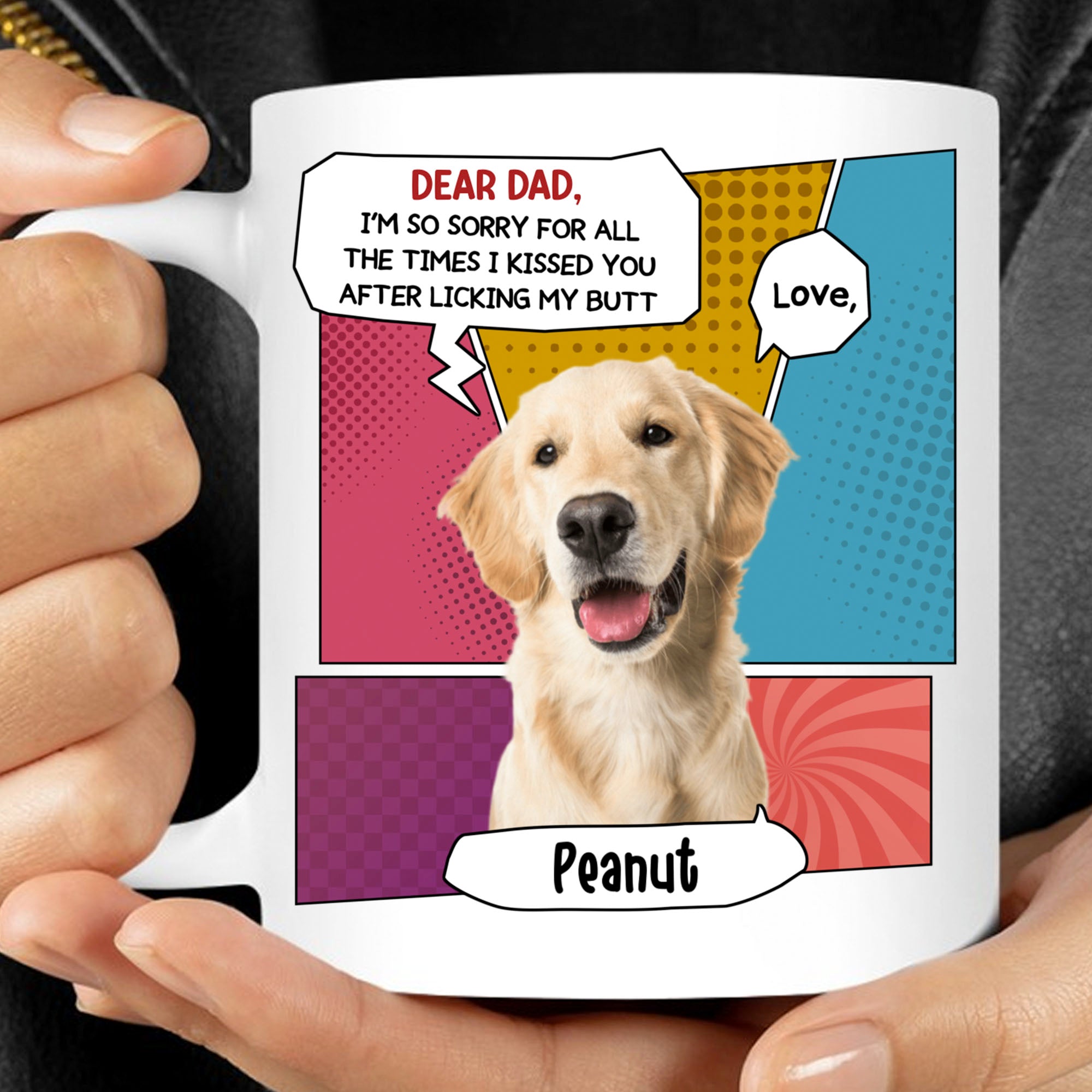 We&amp;#39;re Kissed You After Licking Our Butts Personalized Custom Photo Dog Cat Mug T769