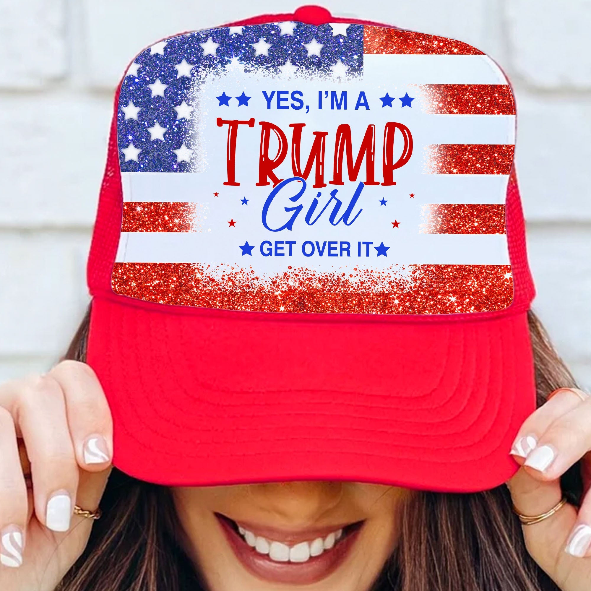 Yes I&amp;#39;m A Trump Girl Get Over It | Trump 2024 Cap | Trump Girl Cap | Trump Supporters Cap Hat C1010 - GOP