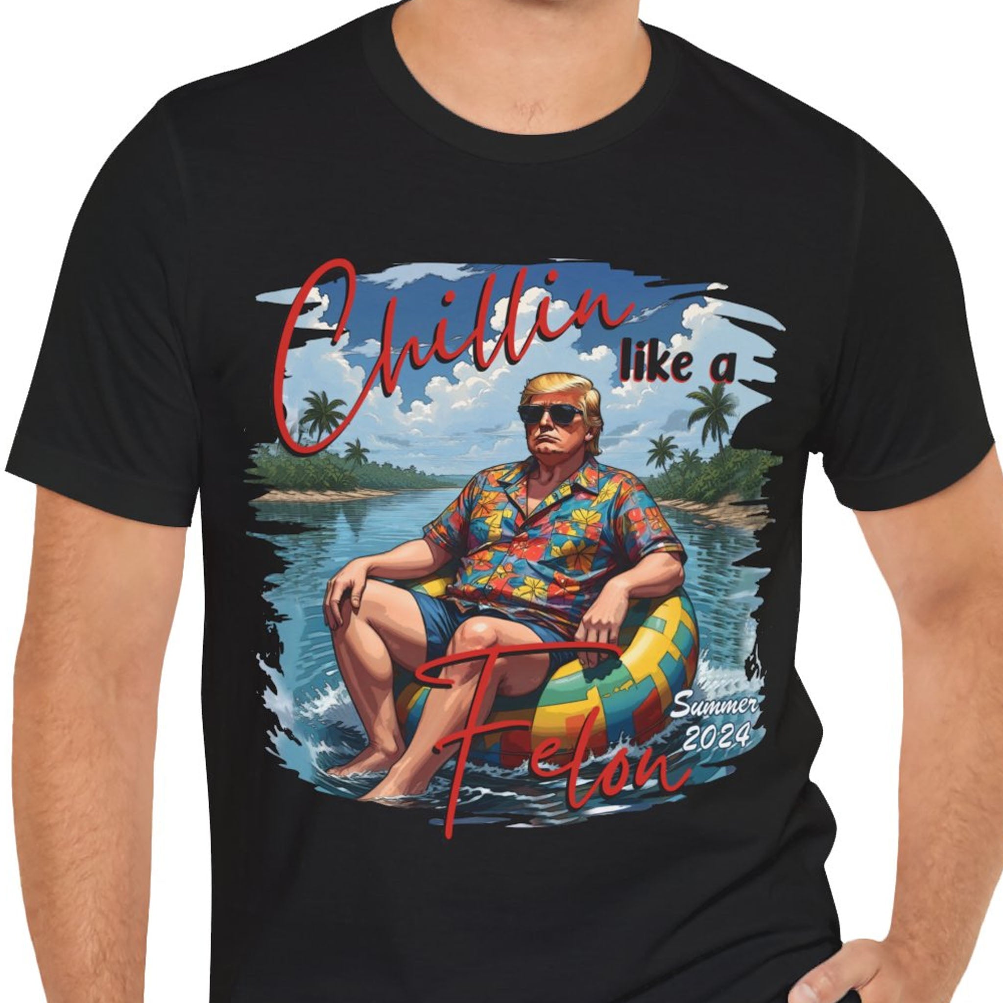 Chillin Like A Felon Summer 2024 Shirt | Trump 2024 Great Maga Shirt | I&amp;#39;m Voting For The Felon | Shirt Dark C1053 - GOP