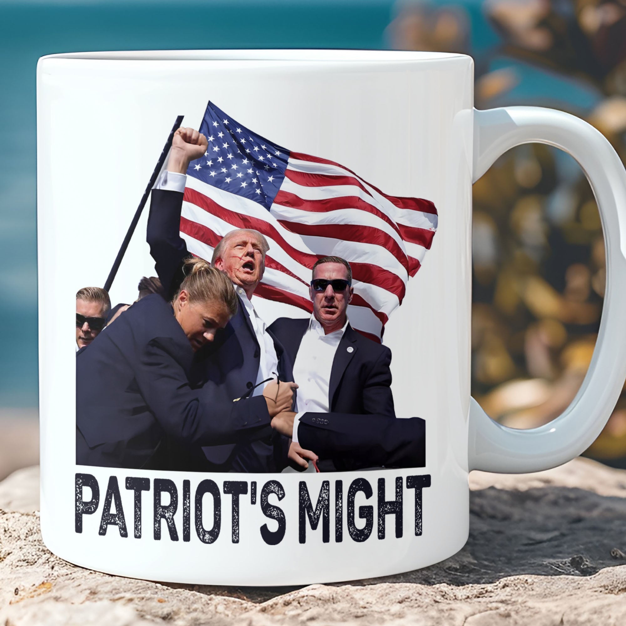 Patriot&amp;#39;s Might | Trump Fight 2024 Mug | Trump Pennsylvania Rally | Trump Fight Mug T1140 - GOP