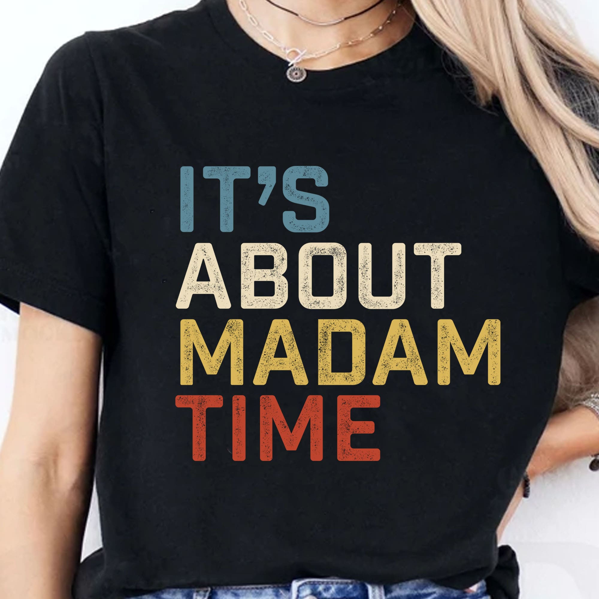 It&amp;#39;s About Madam Time Shirt | Madam President 2024 | Womens Vote | Kamala Harris 2024 Shirt | Democrat Shirt Dark T1384 - KH2