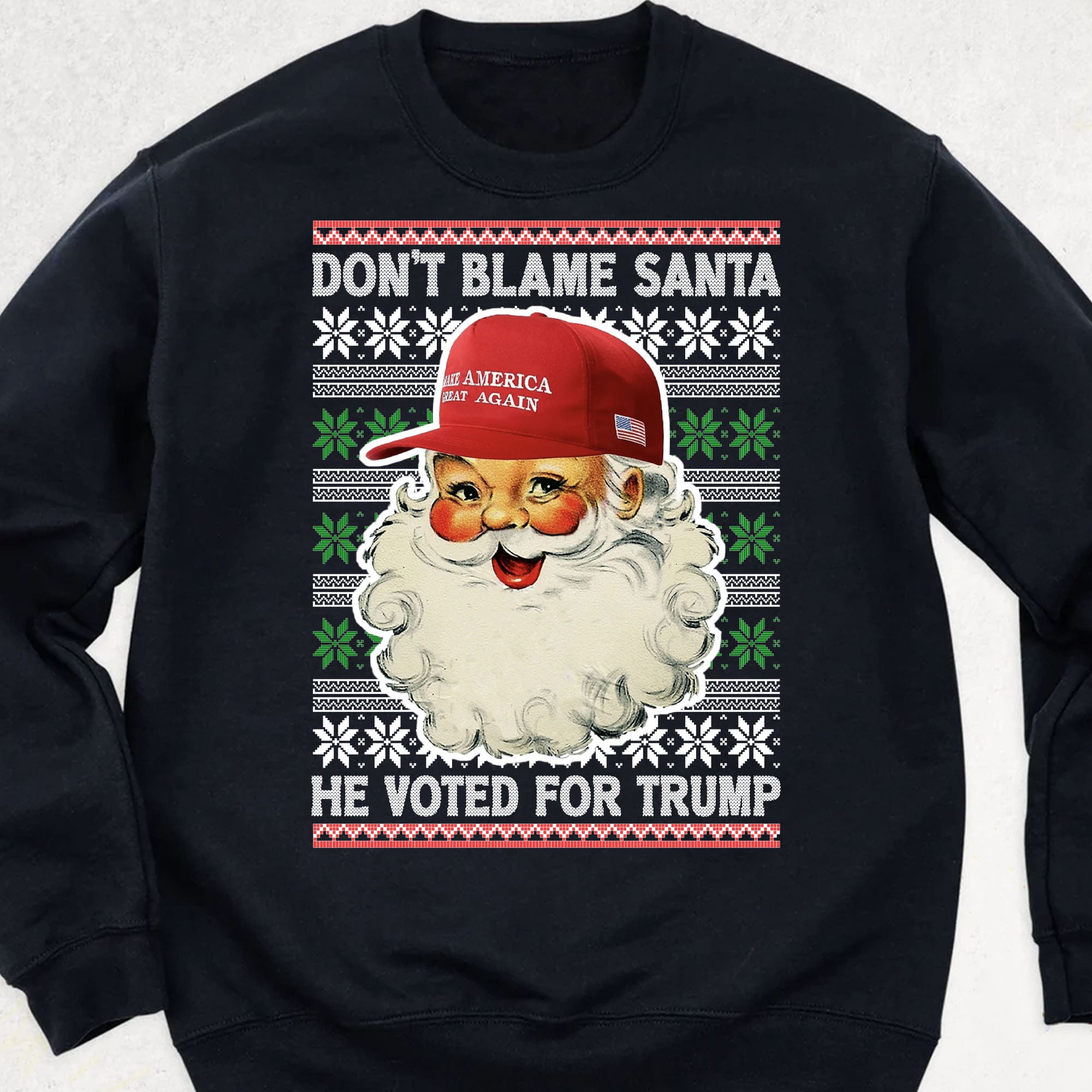 Don&amp;#39;t Blame Santa He Voted For Trump Ugly Sweater, Republican Shirt, Trump 2024 Sweatshirt, Trump Supporters Christmas Sweatshirt T1399 - GOP