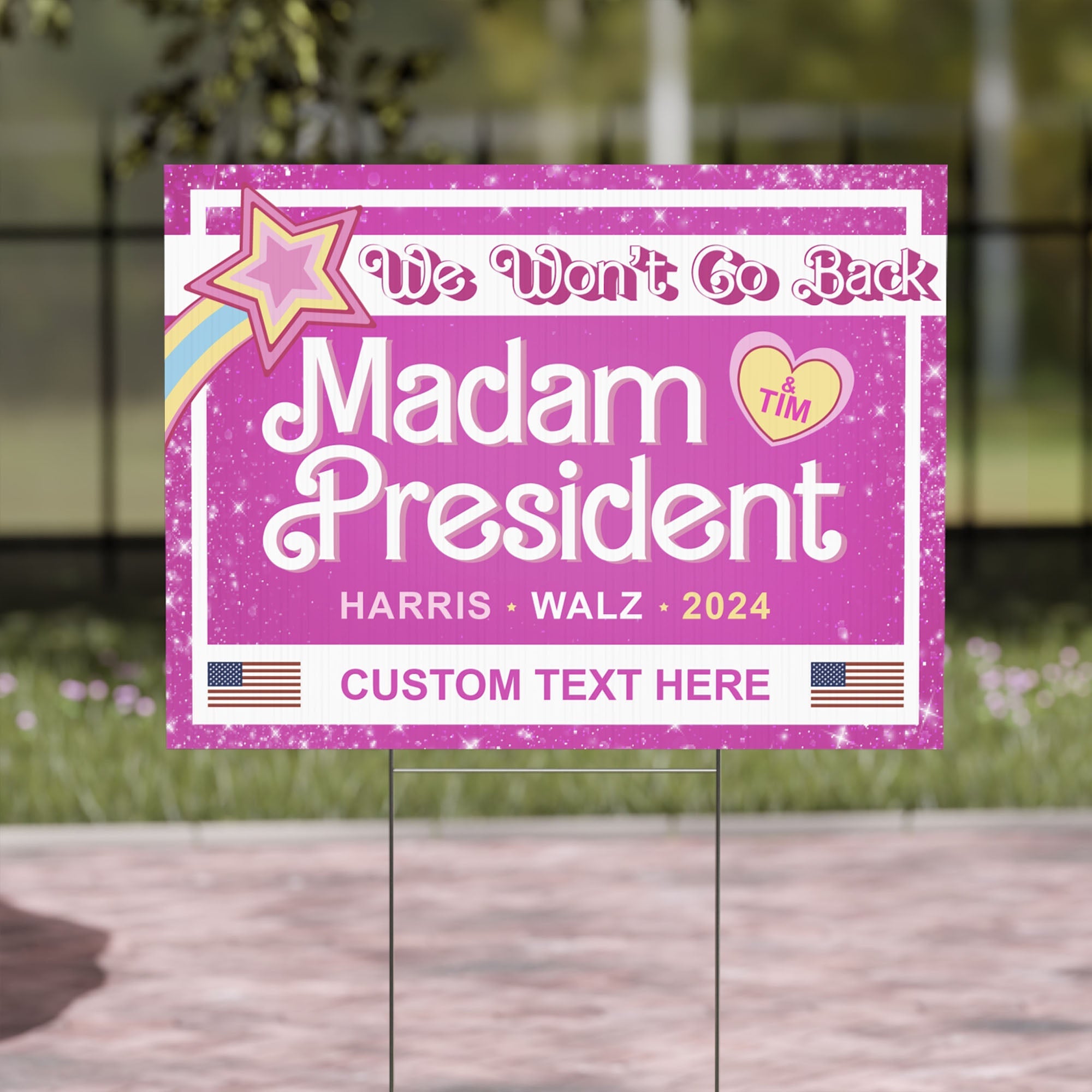 Madam President We Won&amp;#39;t Go Back Yard Sign | Kamala Harris 2024 Yard Sign | Democrat Yard Sign T1427 - KH2