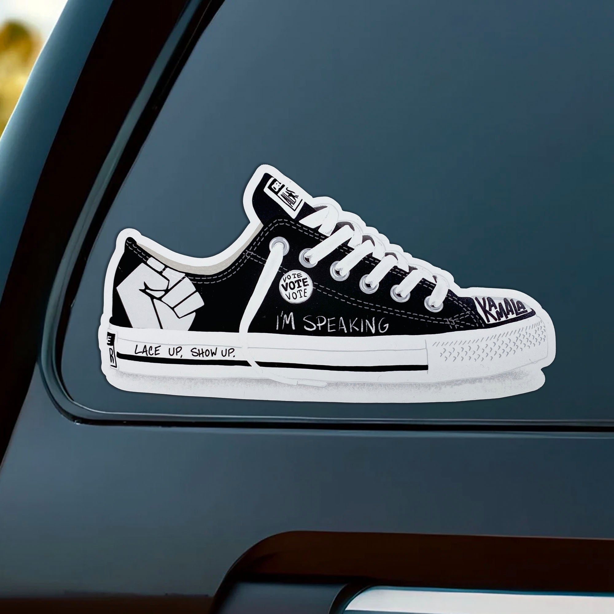 I&amp;#39;m Speaking, Chucks and Pearls, Kamala Harris Decal | Kamala Harris 2024 Car Decal | Democrat Stickers T1469 - KH2