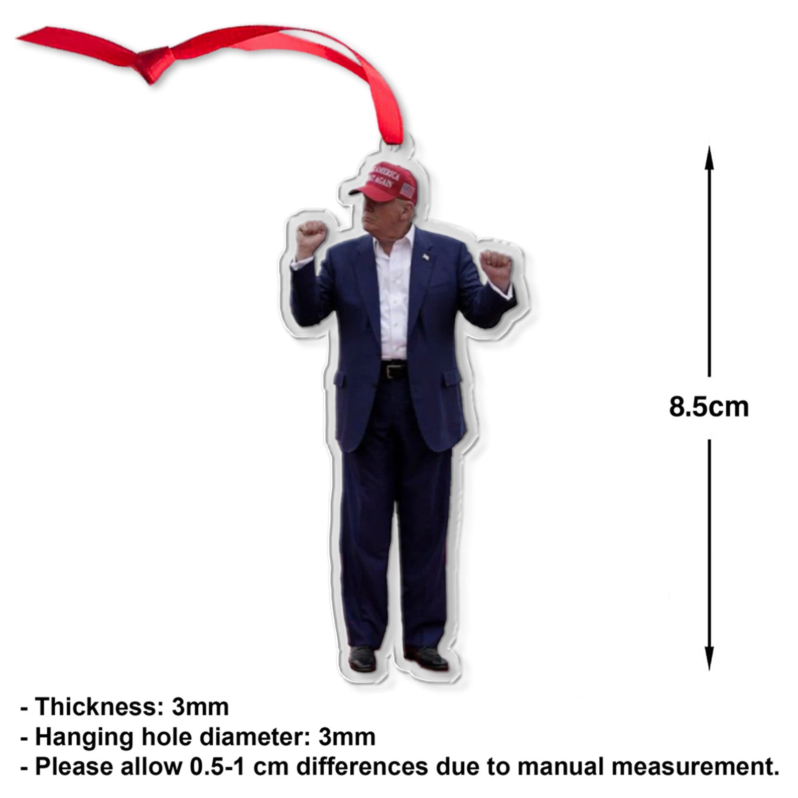 Trump Dancing Acrylic Ornament, Perfect for Car & Christmas Tree Decor 681464 - GOP