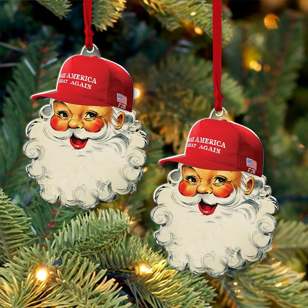 Santa Make America Great Again, Christmas Republican Acrylic Ornament, Perfect for Car & Christmas Tree Decor C1616 - GOP