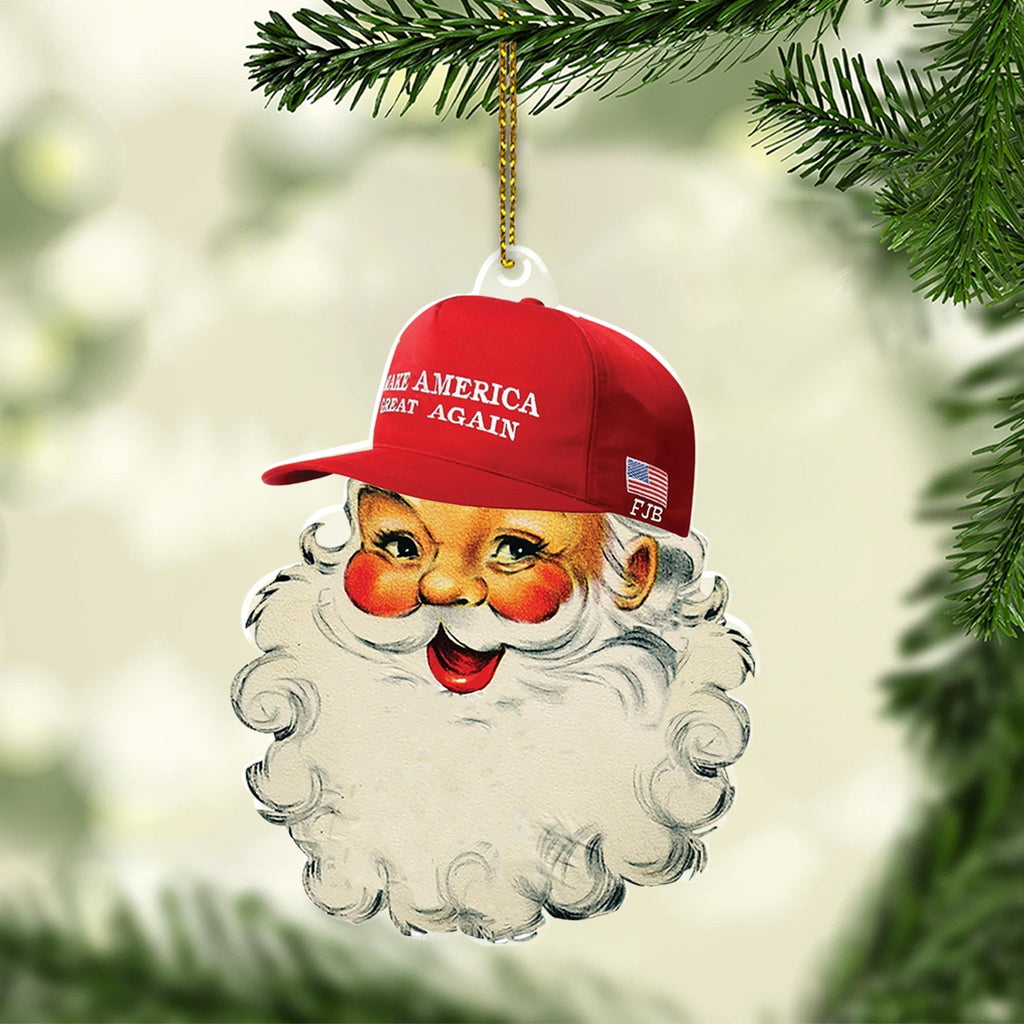 Santa Make America Great Again, Christmas Republican Acrylic Ornament, Perfect for Car & Christmas Tree Decor C1616 - GOP