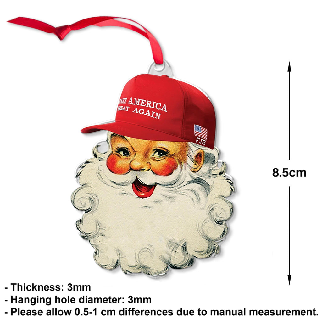 Santa Make America Great Again, Christmas Republican Acrylic Ornament, Perfect for Car & Christmas Tree Decor C1616 - GOP