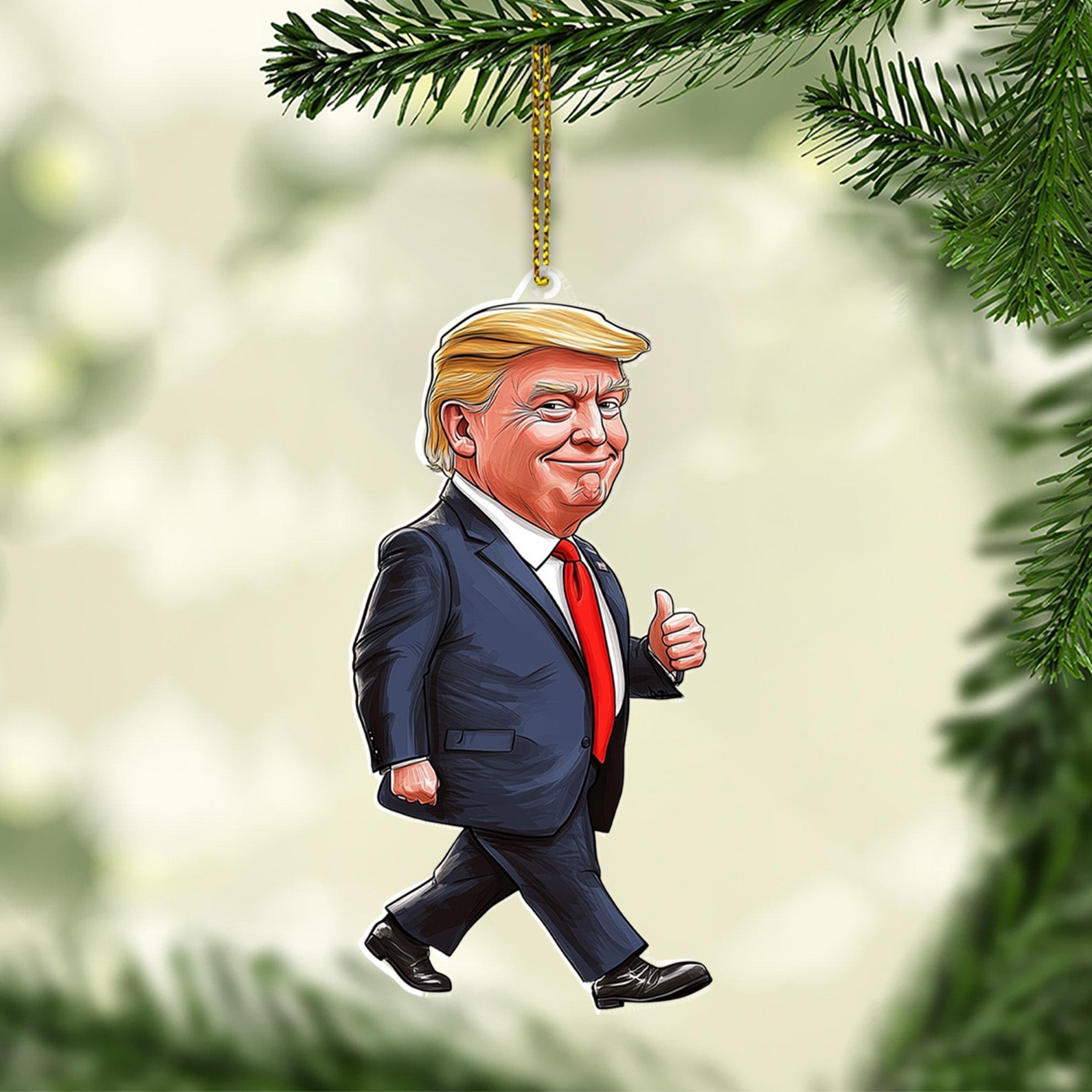 Christmas Trump Acrylic Ornament, Perfect for Car &amp;amp; Christmas Tree Decor C1617 - GOP