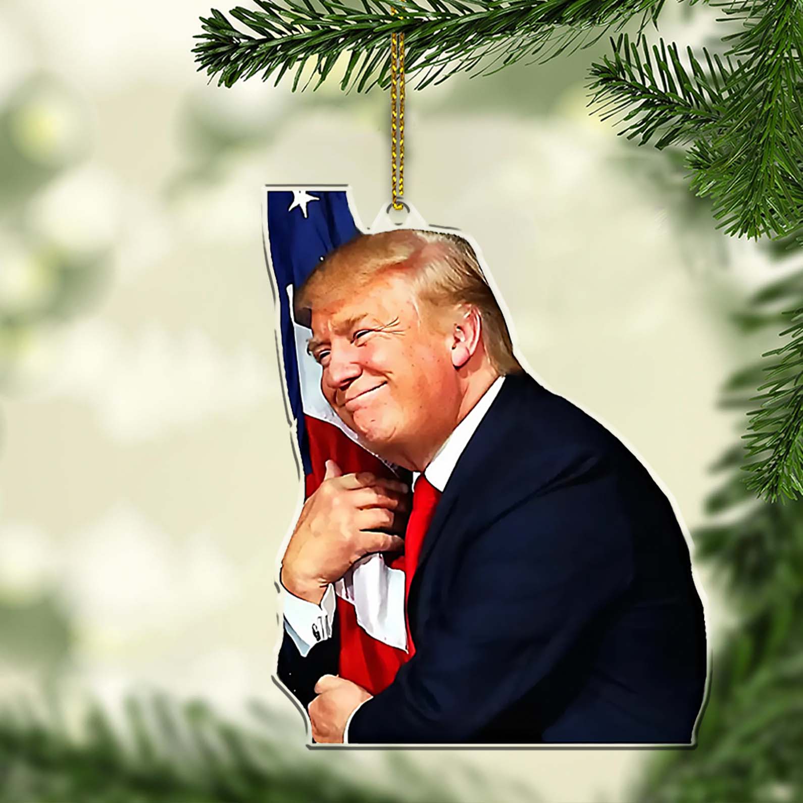 Trump Hugging America, Christmas Trump Acrylic Ornament, Perfect for Car &amp;amp; Christmas Tree Decor T1628 - GOP